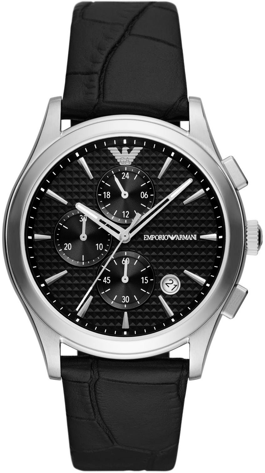 Emporio Armani Chronograph AR11530, Quarzuhr, Armbanduhr, Herren, Stoppfunktion, Datum, 12/24-Std.-Anzeige