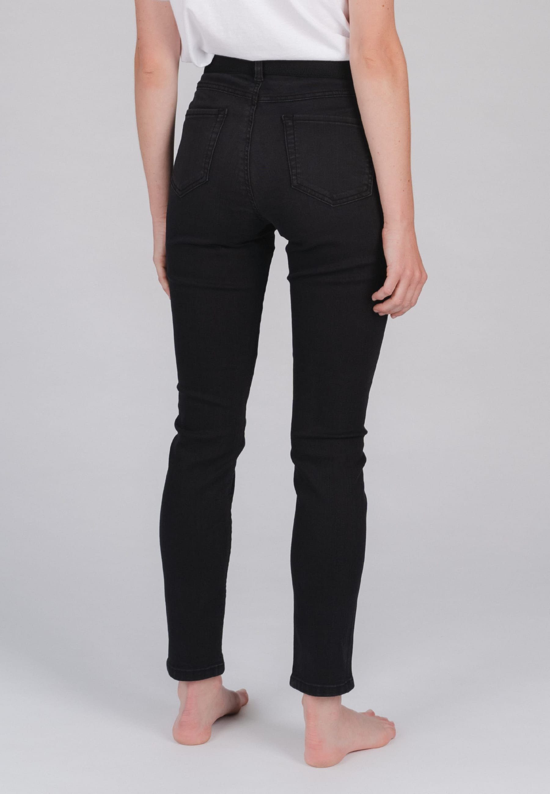 Mit anthrazit Jeans ANGELS One Size Slim-fit-Jeans Label-Applikationen Stretch-bund mit