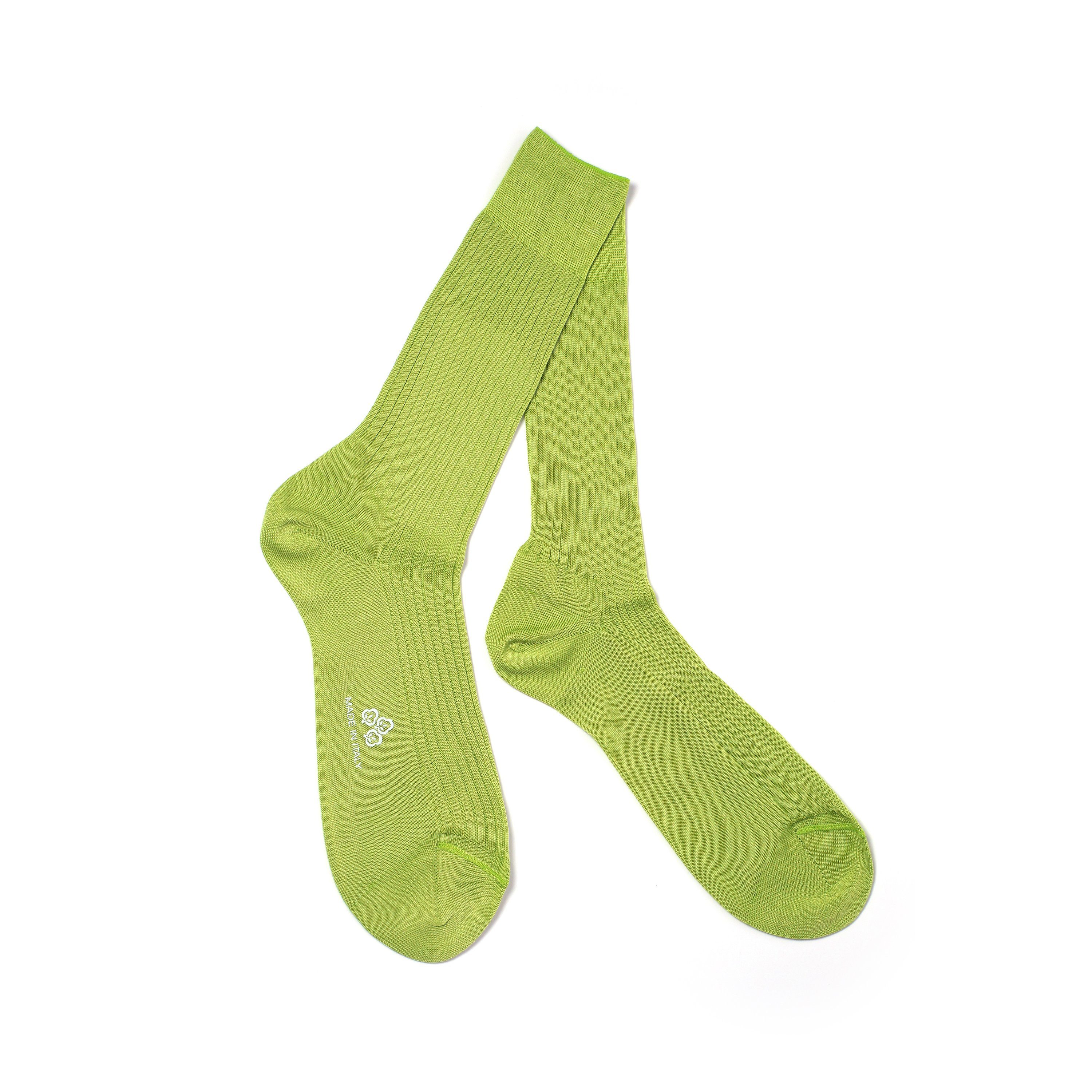 Di Carlo Socken (1 Paar) Gentleman-Socken, Business-Socken, aus Baumwolle, Made in Italy Anis