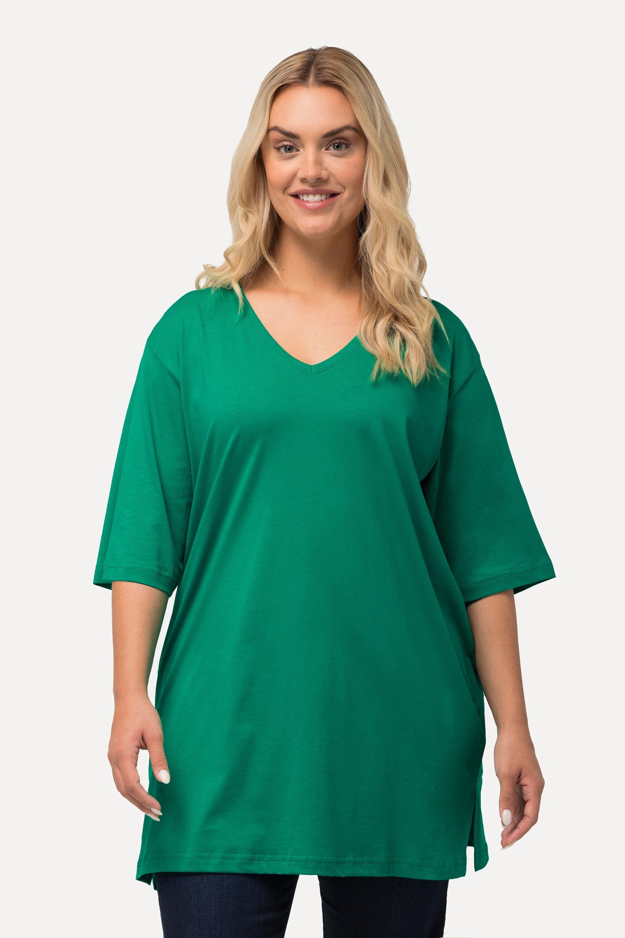Ulla Popken T-Shirt T-Shirt V-Ausschnitt Relaxed günstig online kaufen
