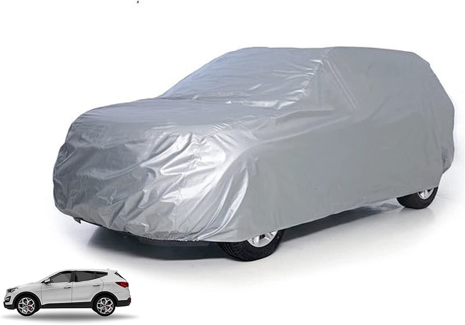 autogadget® Autoplane Autoschutzhülle SUV - Car Cover groß - Autoplane silber (1-St)