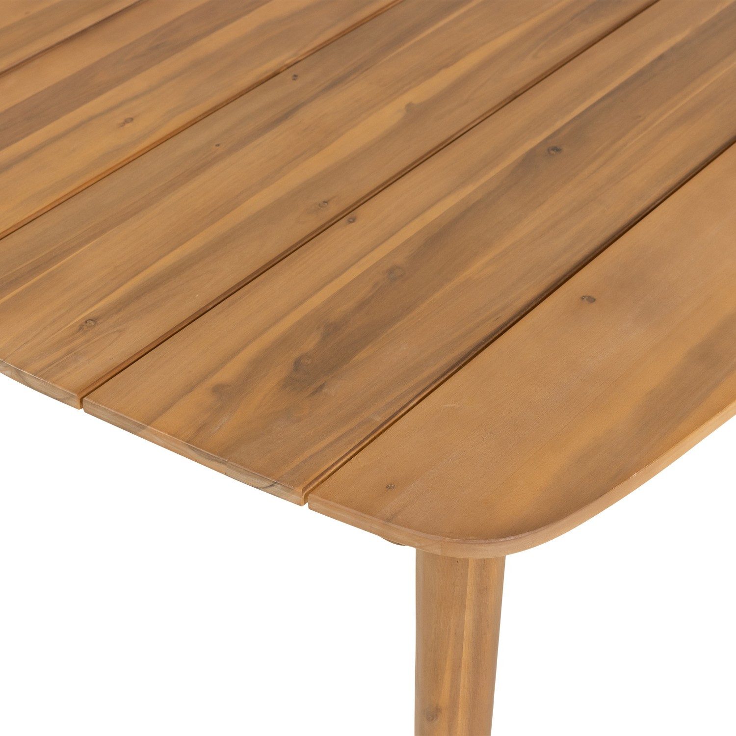 LEVEN Lifestyle Gartentisch Balkontisch aus Akazienholz 90 x 90 cm Terrassentisch, Abgerundete Ecken - Sichtbare Holz- und Maserung