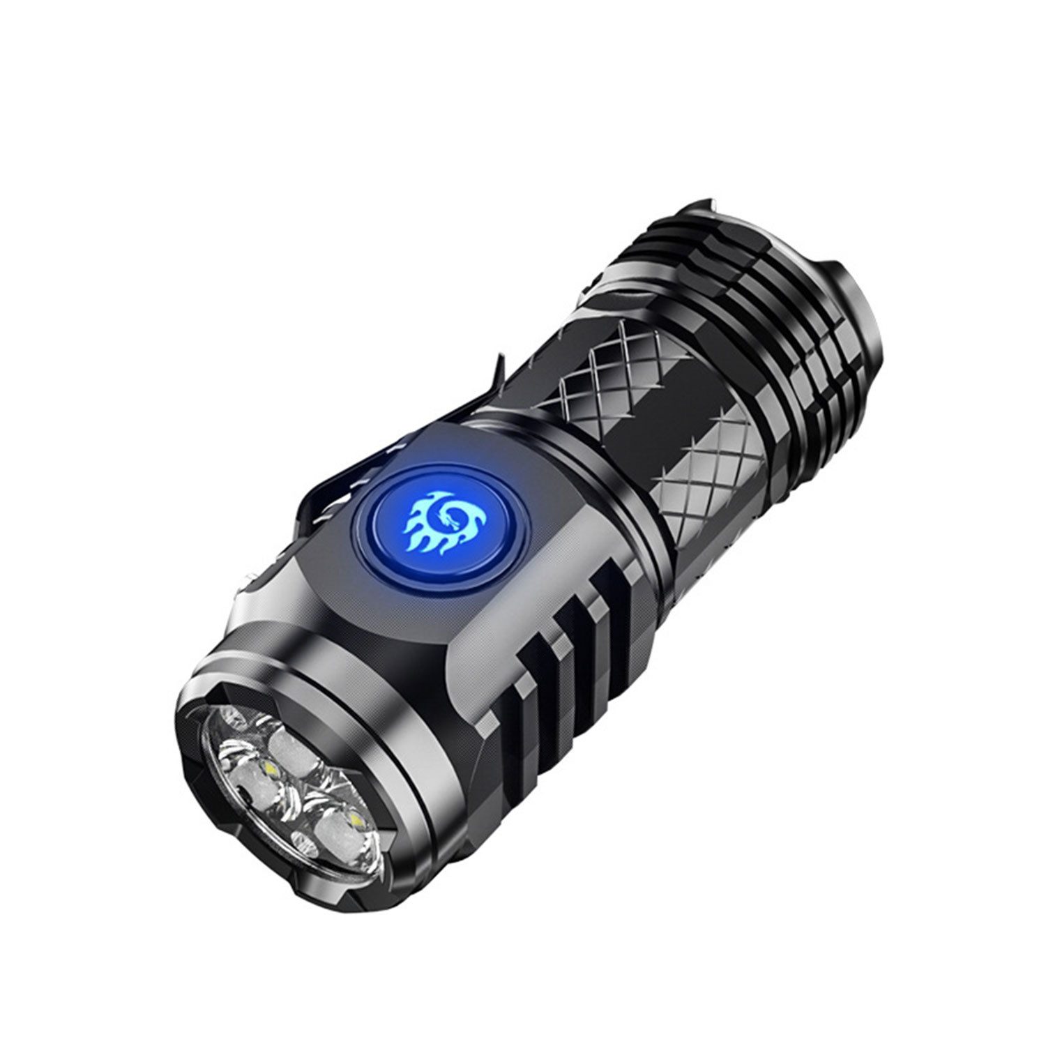 Taschenlampe LED Tragbar Aufladbar Extrem Hell mit 5 Lichtmodi Mit Typ-C-Kabel