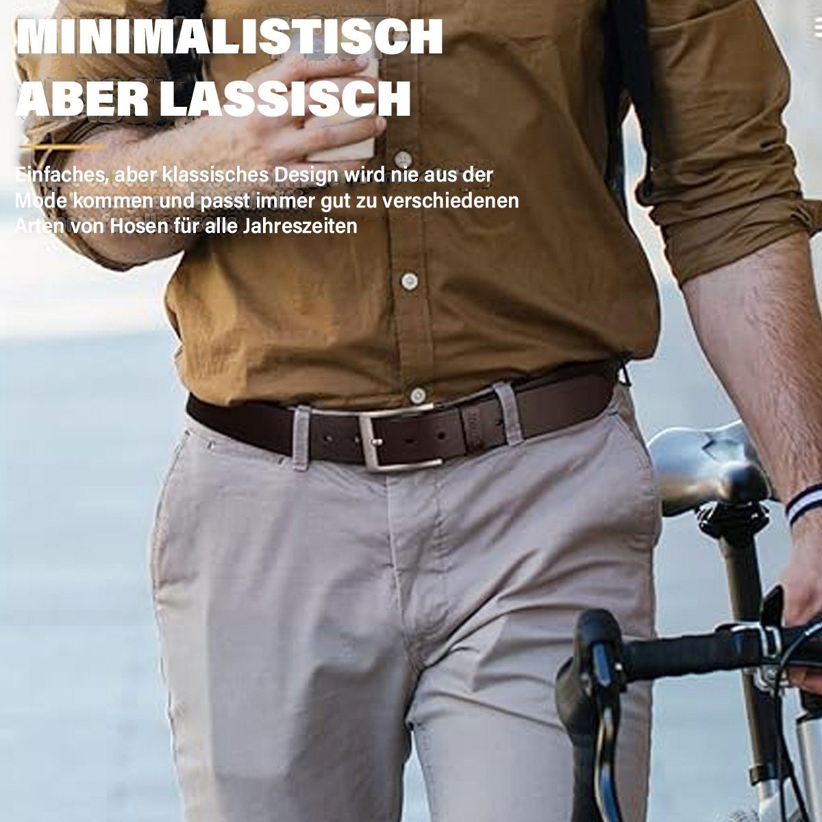 Gürtel Durable Gürtel,für Männer,Metallschnalle für Jormftte Solide Kaffee2 Gürtelriemen Jeans