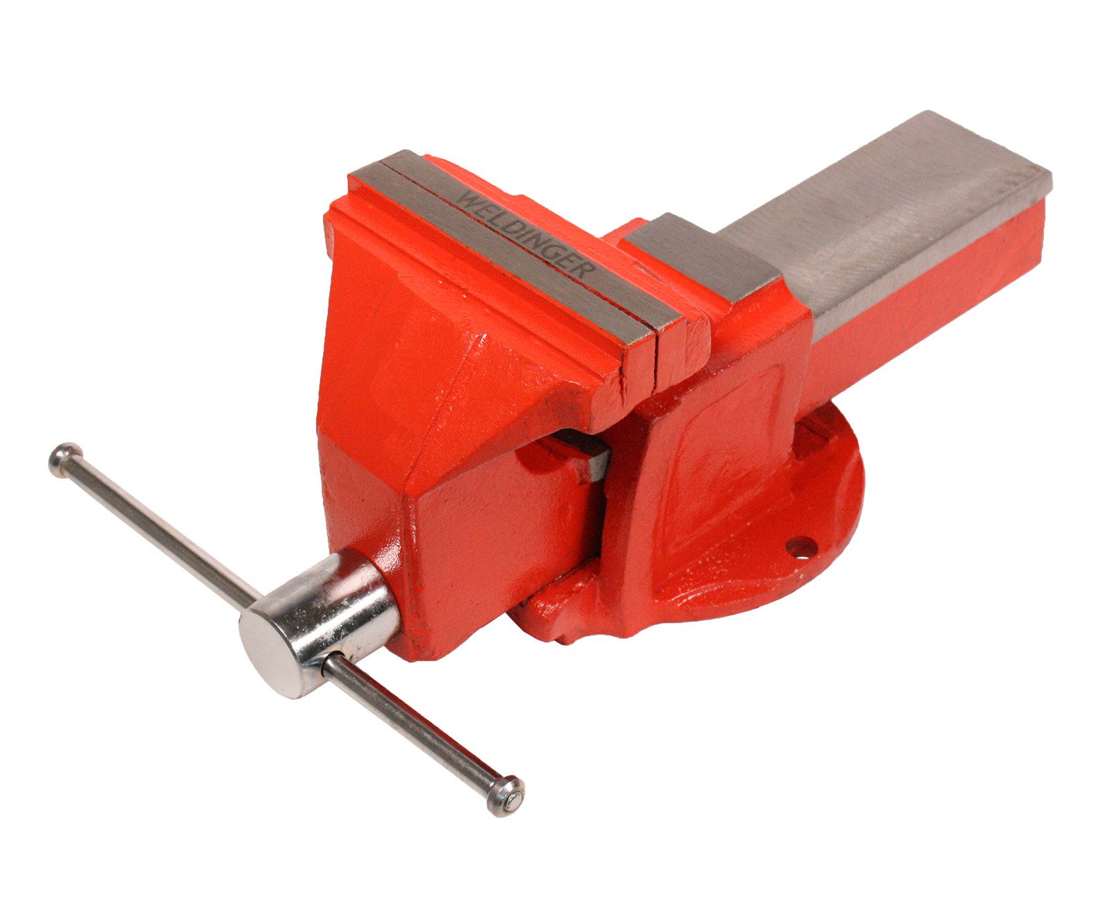 WELDINGER Schraubstock Schraubstock eco 125 mm Backenbreite Stahl geschmiedet unzerbrechlich, 1-St., 125 mm, integrierte Ambossplatte, feststehend