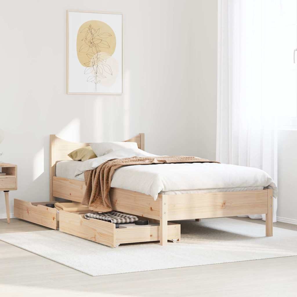 vidaXL Bett Massivholzbett mit Schubladen 90x200 günstig online kaufen