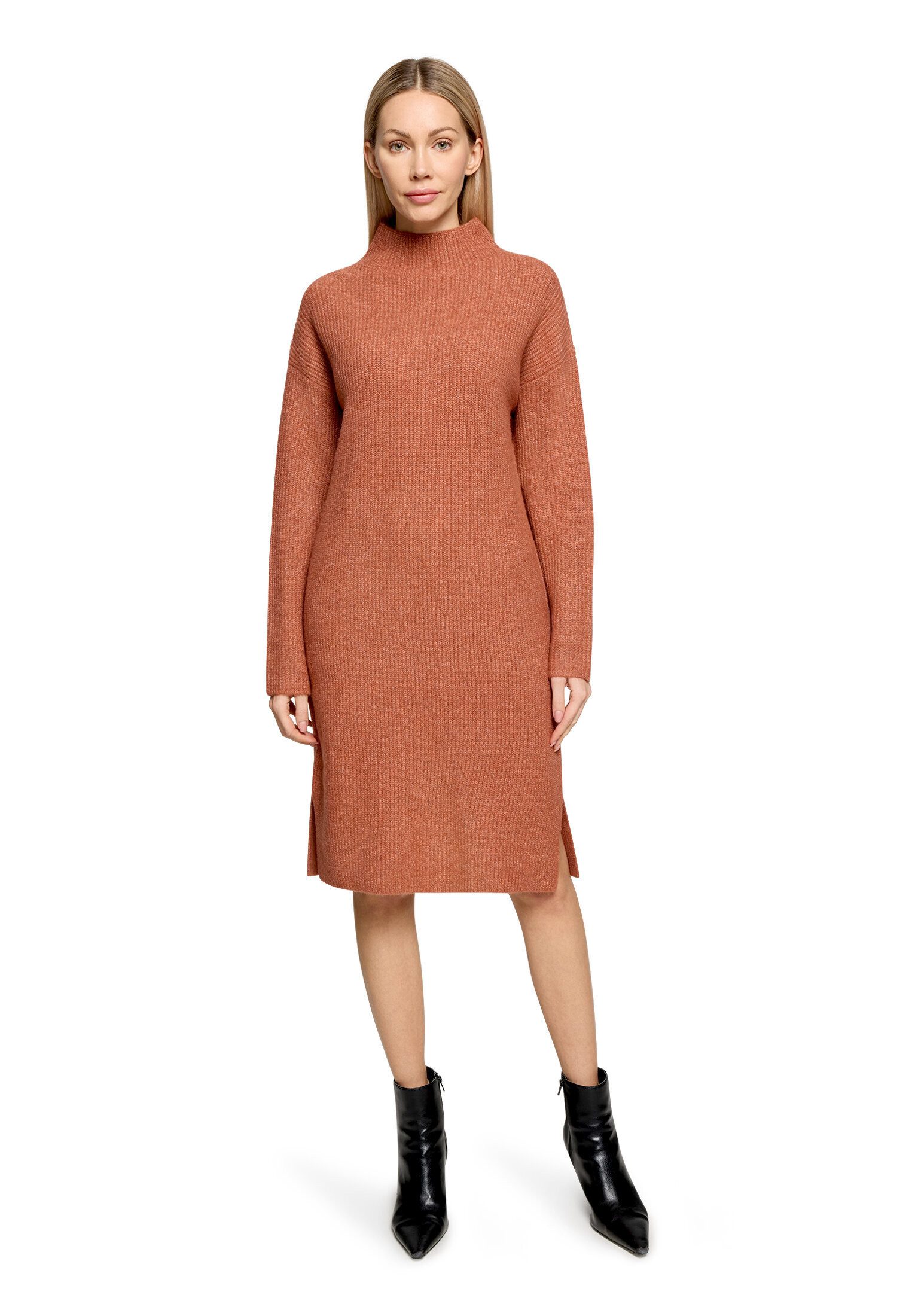 Cartoon Strickkleid Damen mit Stehkragen