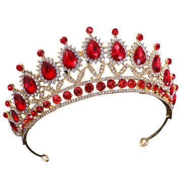 Dekorative Diadem Brautkrone Strass Kopfbedeckung, funkelnde Strass Tiara (1-tlg), Verstellbare Tiara für Braut Brautjungfer Prinzessin Kostüm