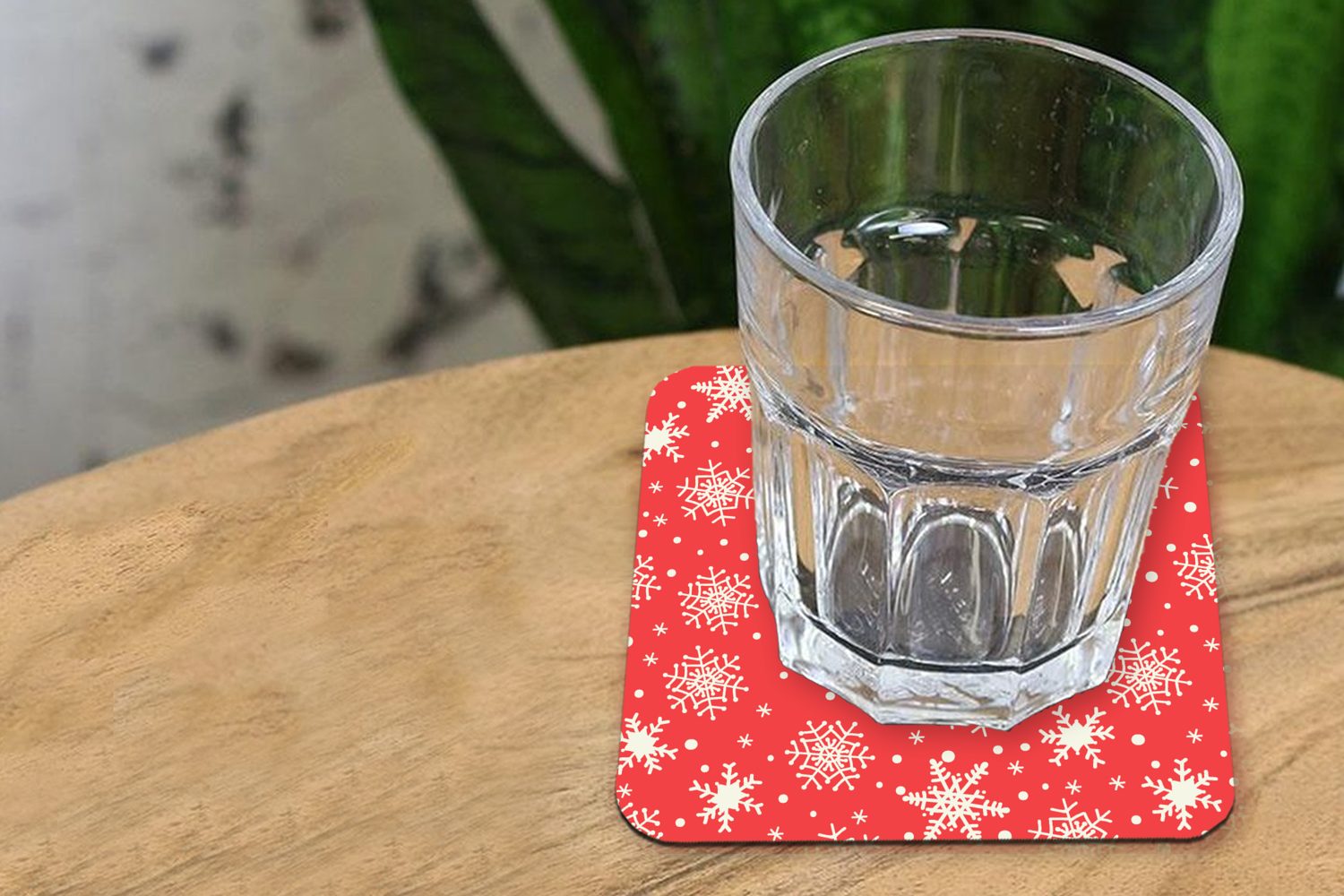 Tasse Zubehör Korkuntersetzer, Glasuntersetzer, Glasuntersetzer Muster Rot Tischuntersetzer, Untersetzer, Schneeflocke - - MuchoWow Weihnachten - Gläser, 6-tlg., für Weiß, -