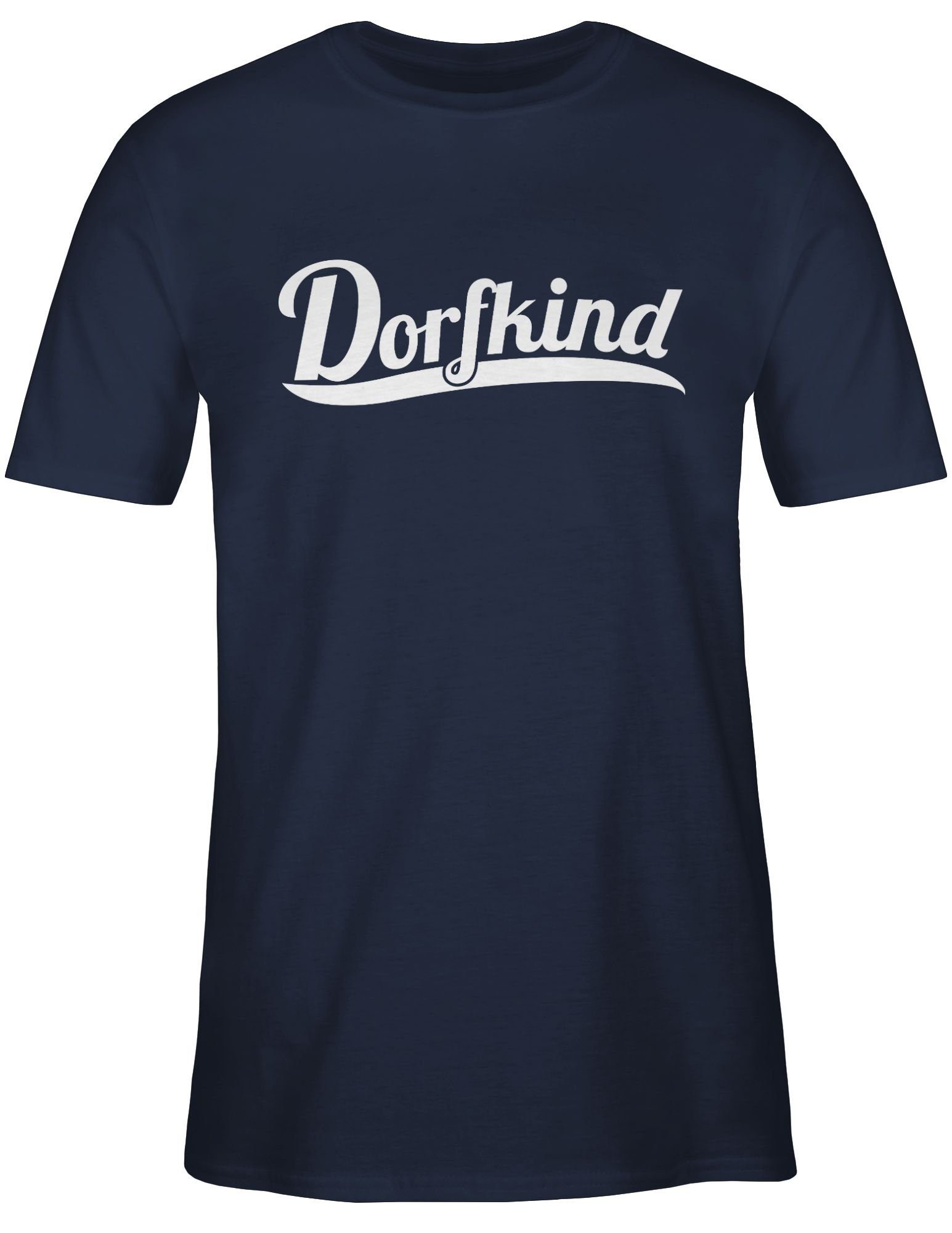 Blau T-Shirt Shirtracer 3 Sprüche Navy Statement Dorfkind Weiss