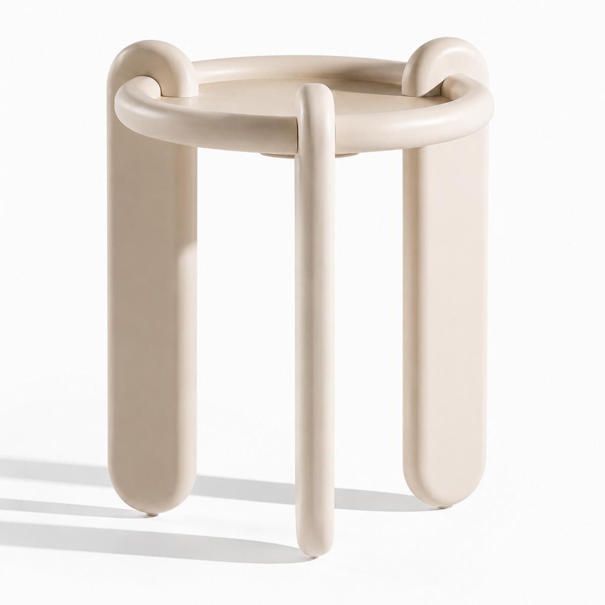 Xlmoebel Beistelltisch Zwei moderne runde Beistelltische in Beige für das Wohnzimmer (Beistelltisch-Set, 2er-Set), Made in Europa