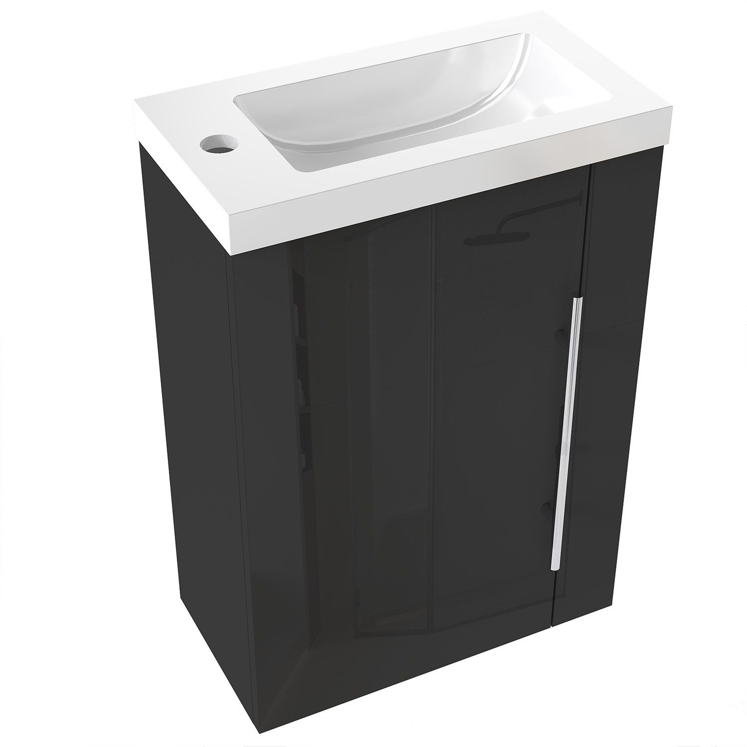 duschspa Waschtisch 45 cm Breite Waschbecken mit Unterschrank klein Badmöbe günstig online kaufen