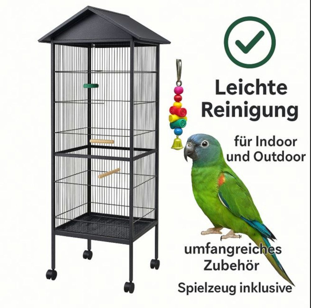 BruKa Vogelkäfig Vogelvoliere GIANT XXL Vogelkäfig Metall Voliere Vogelhaus, Käfig Vogel Papagei