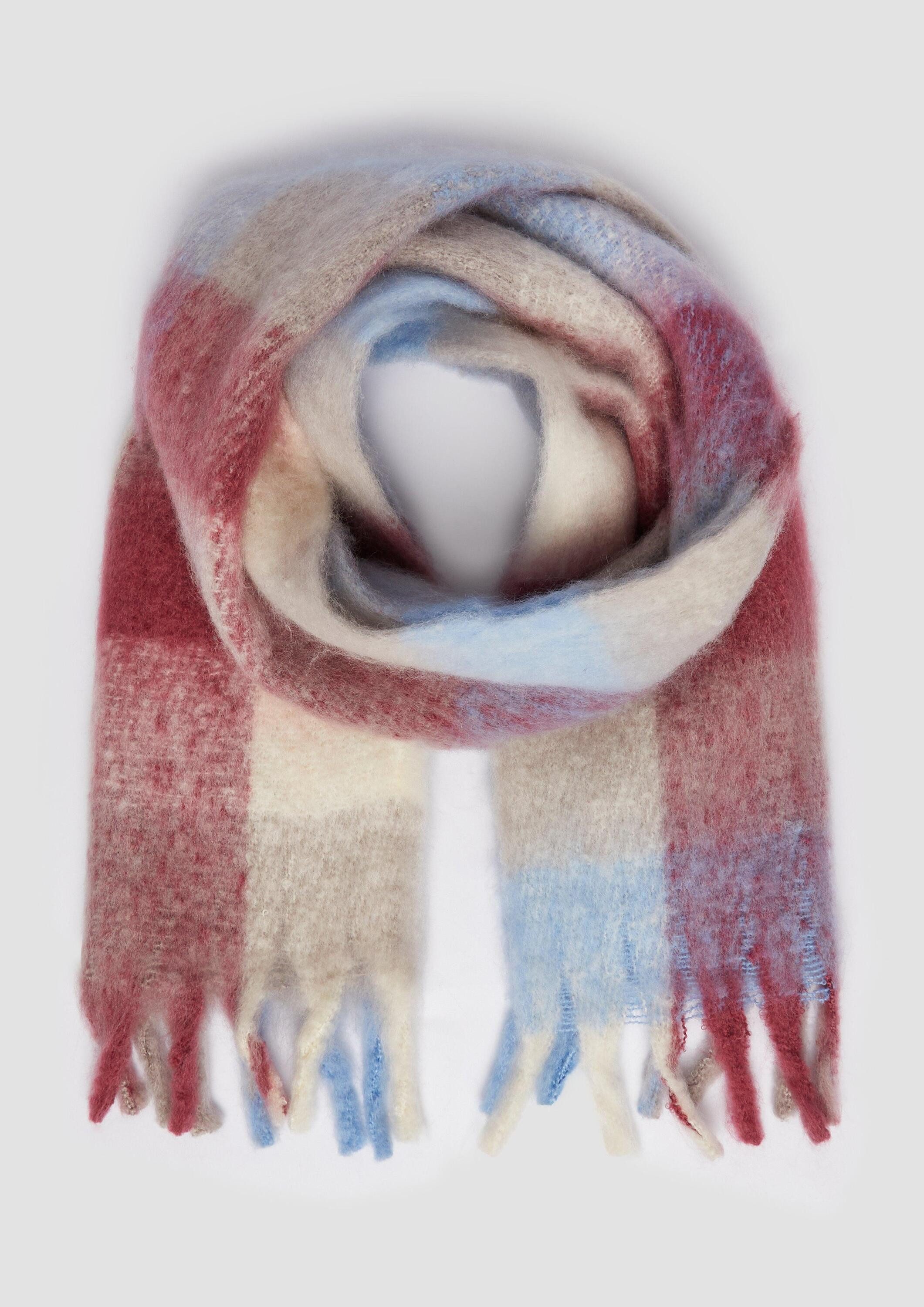 s.Oliver Schal Schal, Gemusterter Schal mit Fransen