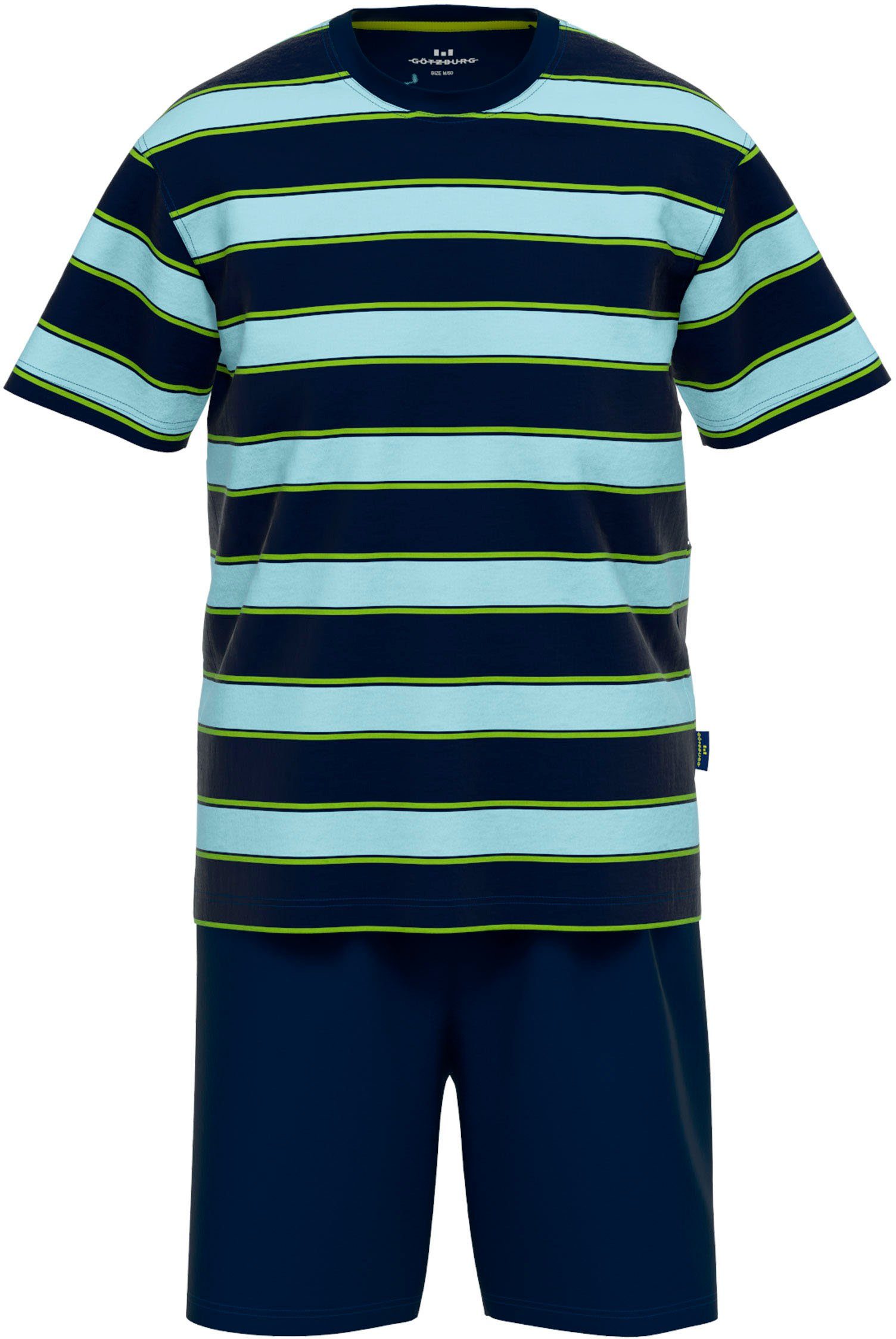 GÖTZBURG Shorty (2 tlg) Kurzarm, Rundhalsausschnitt, kurze Hose, Baumwolle