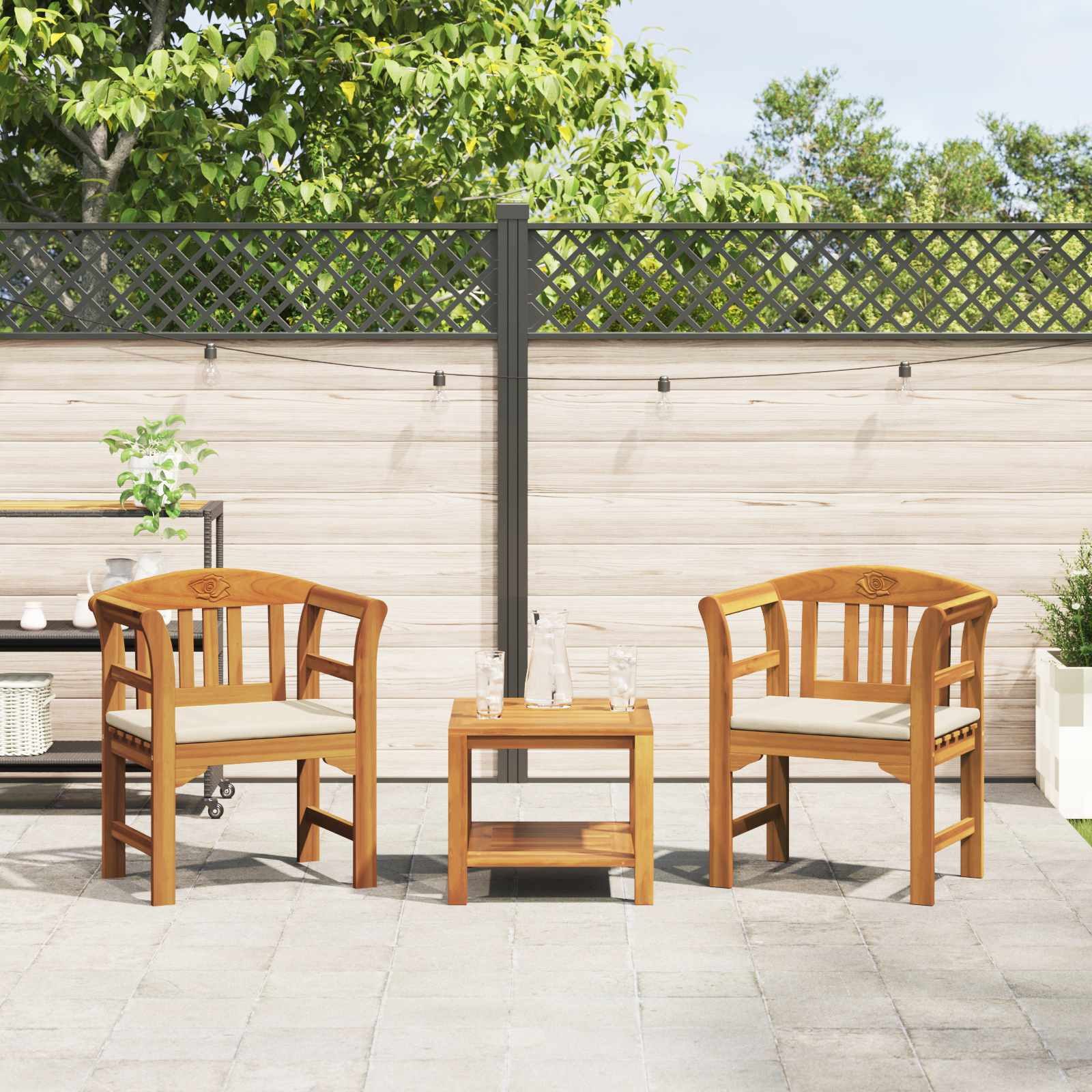 vidaXL Gartenbank Rosenbank Natur 68,5 x 46 x 82,5 cm Massivholz