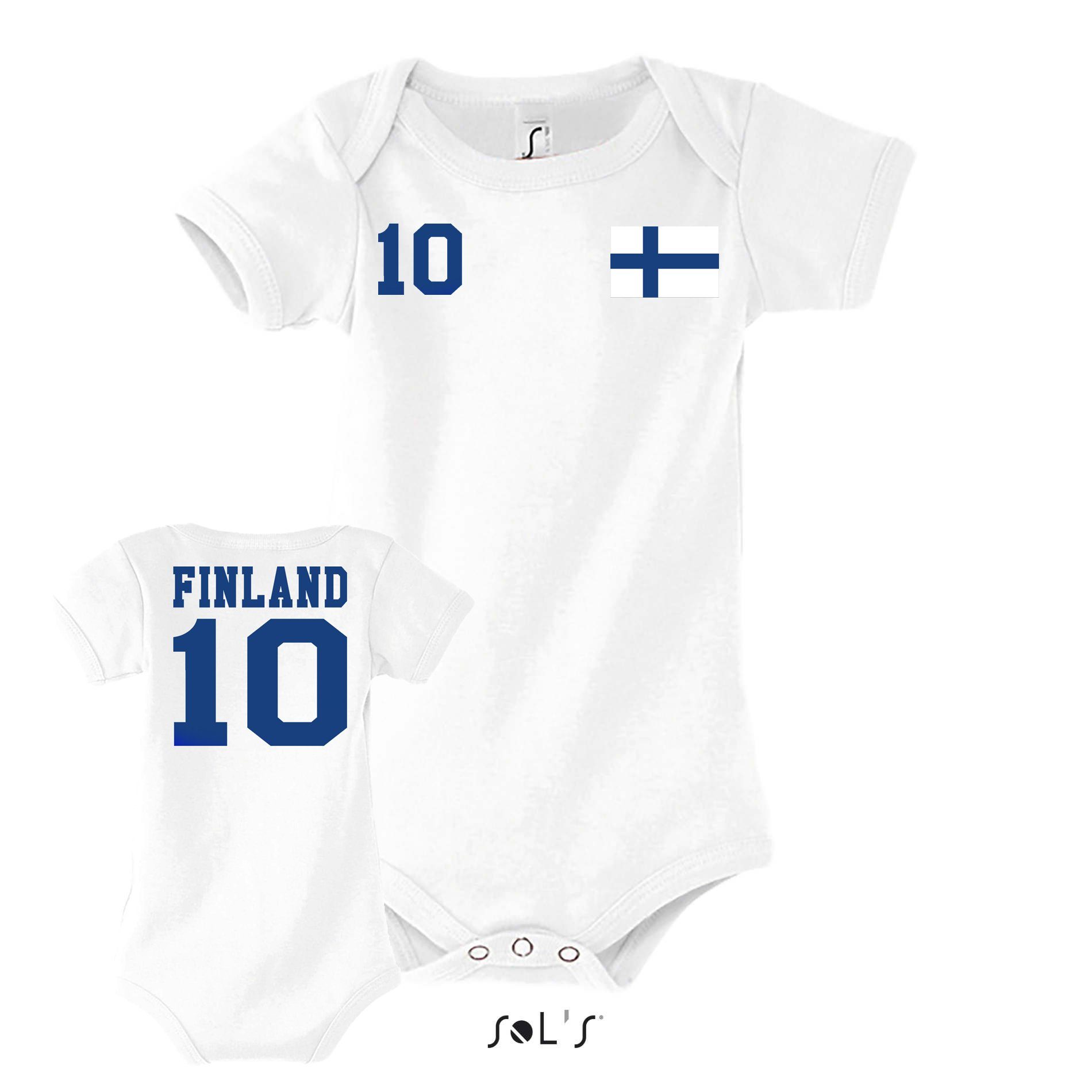 Kinder Trikot Finnland Baby Europa & Fußball Meister Skandinavien Blondie Strampler Sport Brownie