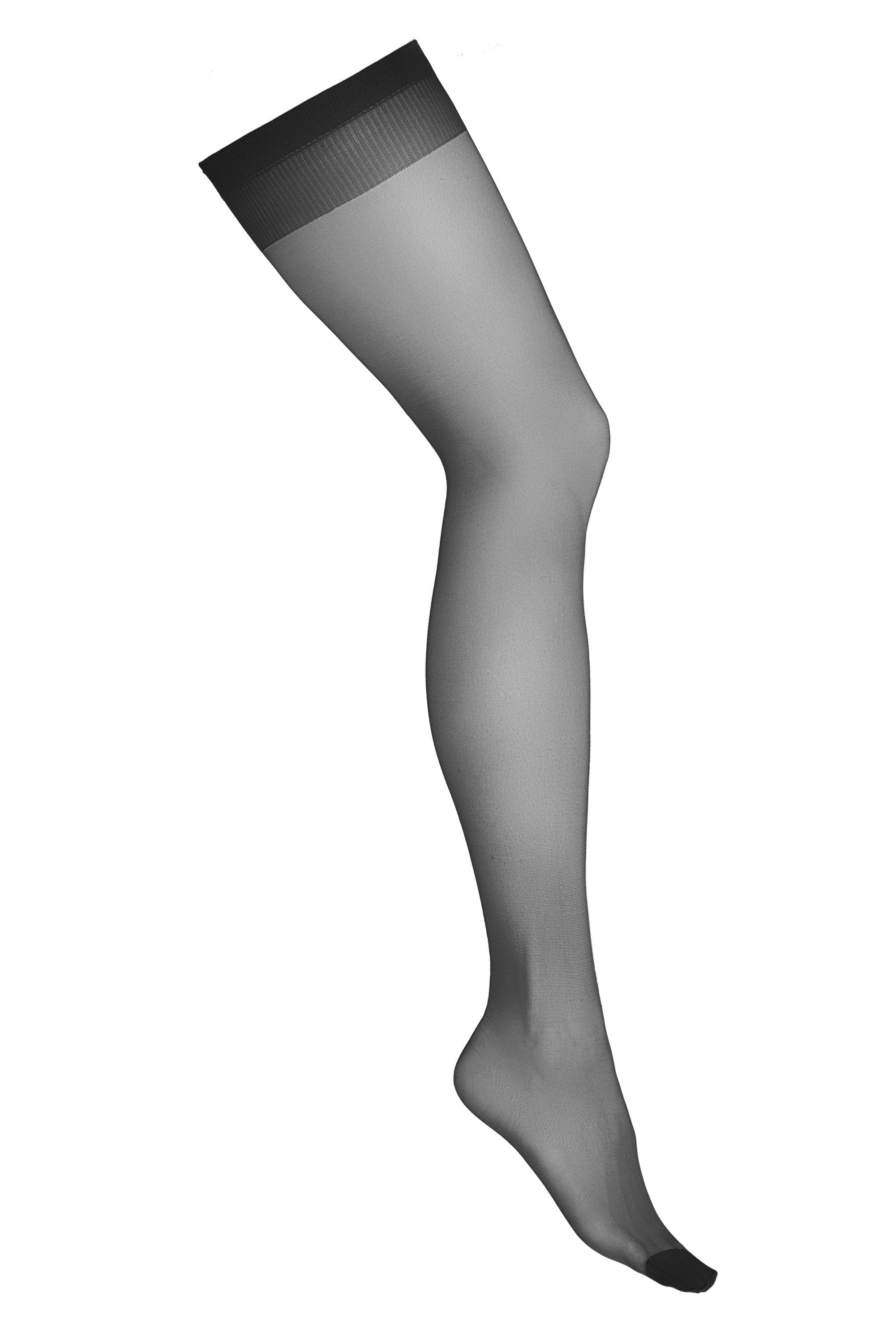 KOTEK Halterlose Strümpfe Strapsstrümpfe in schwarz transparent elastisch (1-Paar)