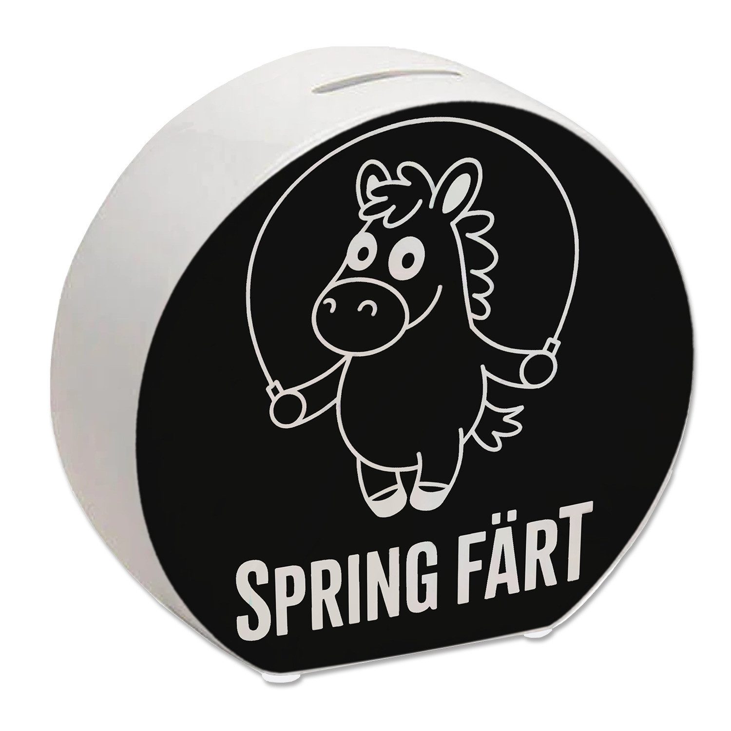 speecheese Spardose Spring Färt Spardose Pferd mt Springseil Cartoon