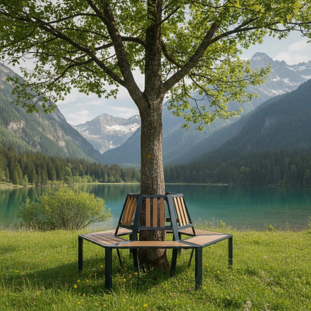 abc HOME Baumbank halbrund, erweiterbar, Holzoptik, Erweiterbar günstig online kaufen