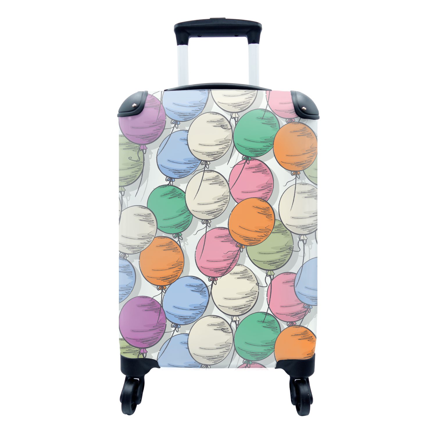 Handgepäckkoffer Reisetasche Muster Reisekoffer MuchoWow Trolley, Rollen, mit 4 Party, für Ferien, - - rollen, Luftballons Handgepäck