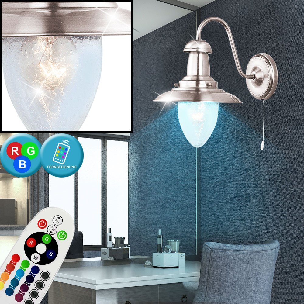 etc-shop LED Wandleuchte, Leuchtmittel inklusive, Warmweiß, Farbwechsel, Landhaus Stil Wand Lampe Wohn Zimmer Dimmer Leuchte
