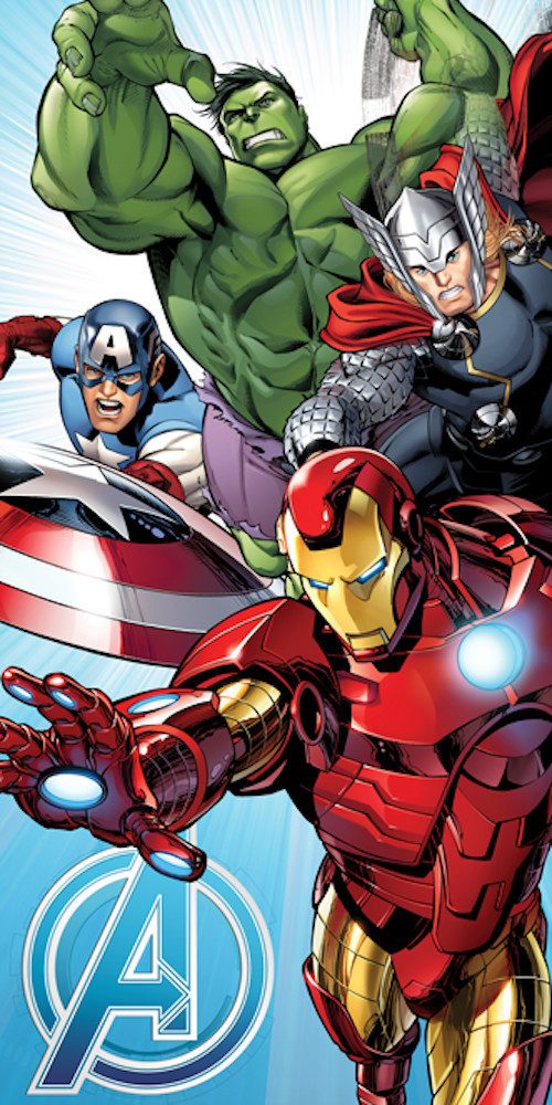MARVEL Badetuch Avengers Duschtuch weiches Badetuch Größe: 70 x 140 cm 100% Baumwolle, (1-St)