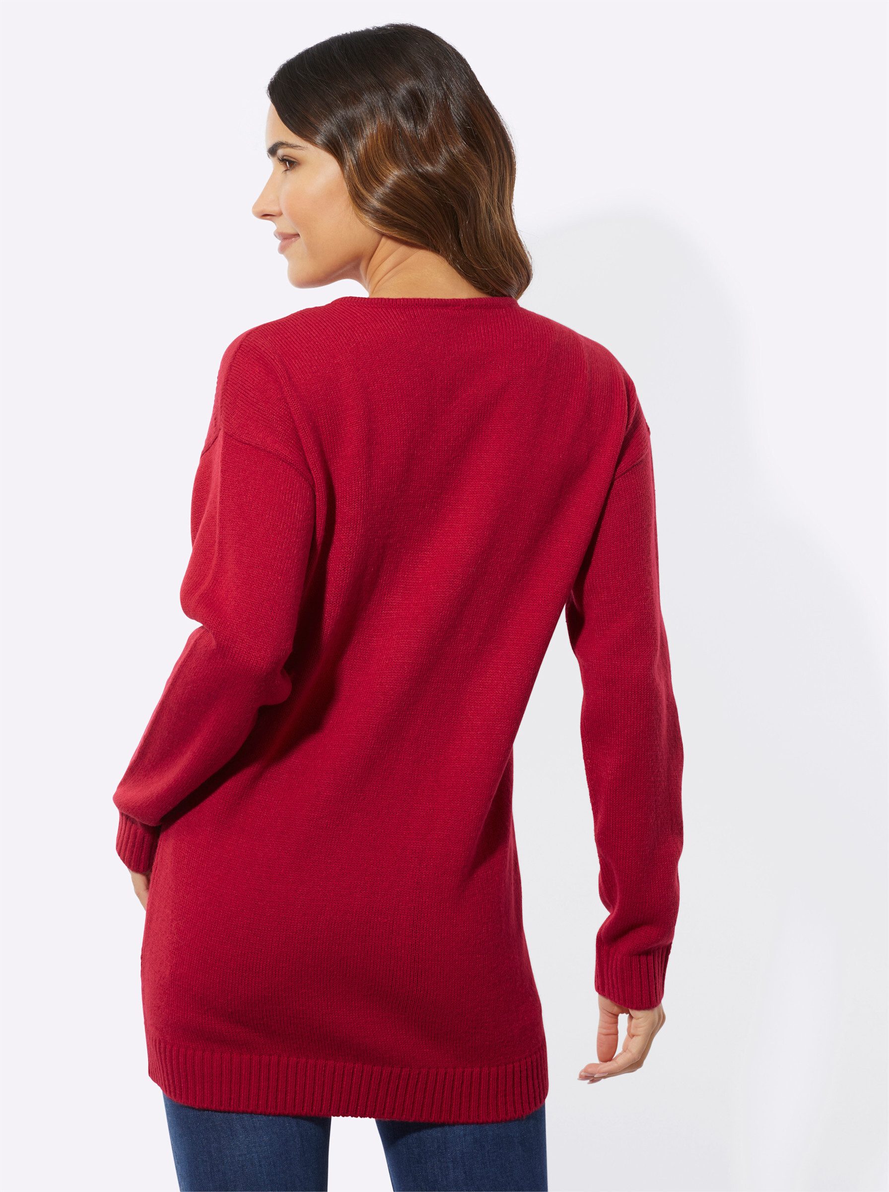 Sieh an! Strickpullover Longpullover Langarm Ajour, Jersey günstig online kaufen