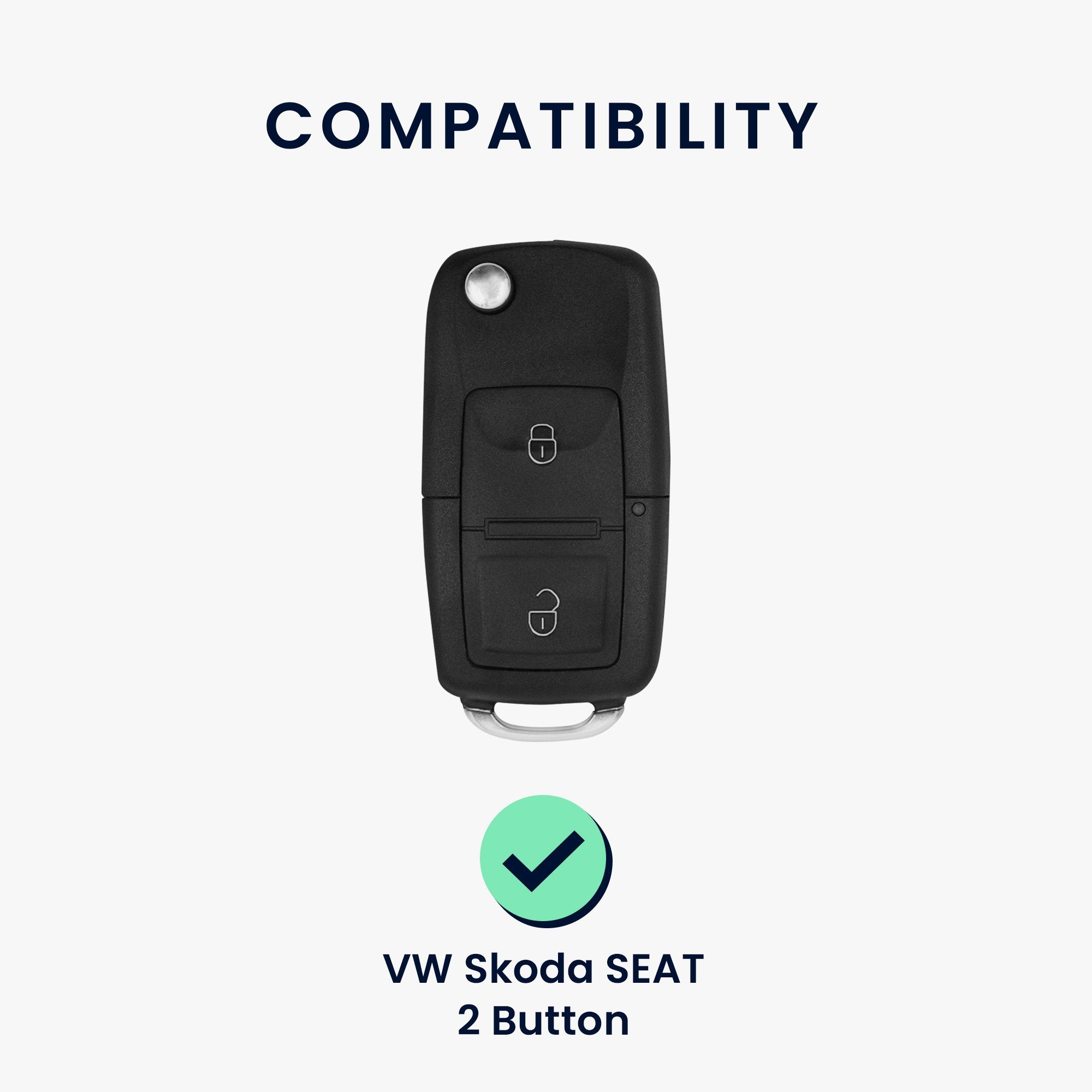 Case Seat, Skoda VW Schlüsseltasche Cover Schlüsselhülle Hülle Schlüssel Autoschlüssel für kwmobile Silikon