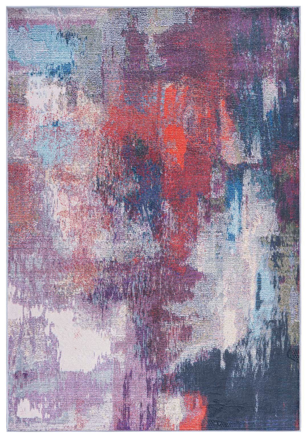 Mazovia Designteppich Modern Teppich Wohnzimmerteppich Abstrakt Bunt, 80 x 150 cm, Fußbodenheizung, Allergiker geeignet, Rutschfest