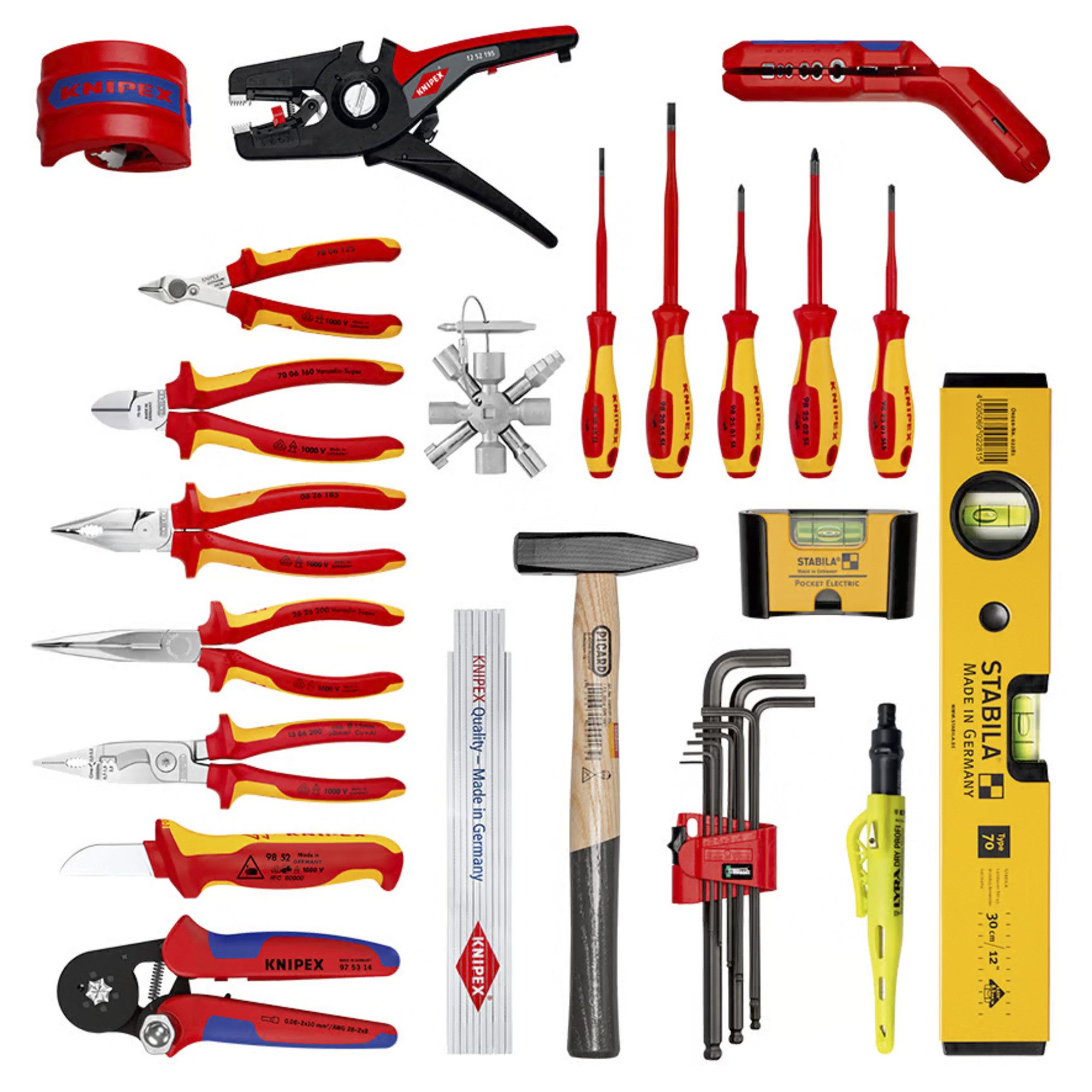 Knipex Werkzeugset KNIPEX Werkzeugkoffer "Robust26 Move" Elektro, (22-tlg)