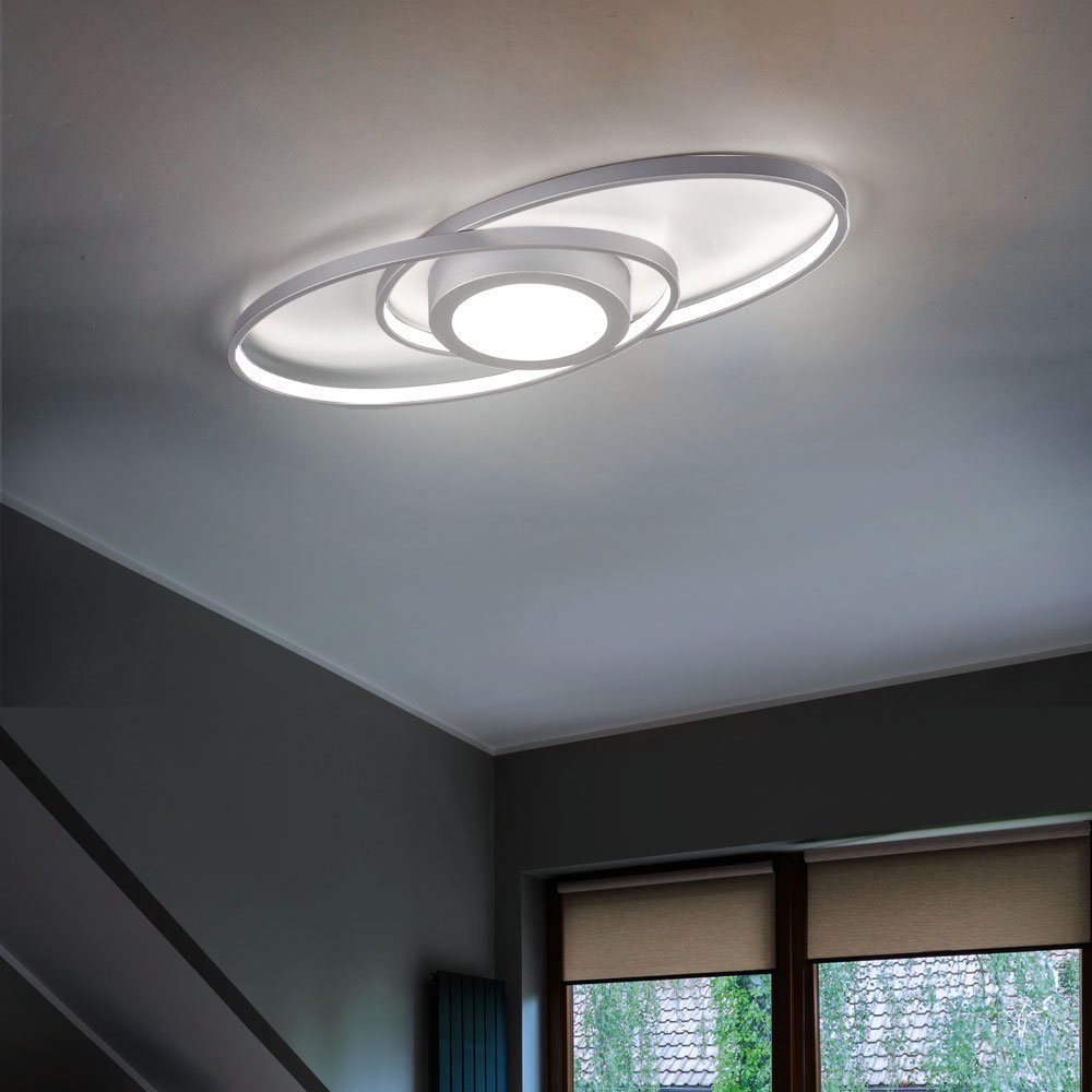 Dimmer Modern LED-Leuchtmittel verbaut, dimmbar Deckenleuchte, titan LED Wohnzimmer Switch Warmweiß, etc-shop Deckenleuchte fest