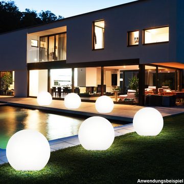 etc-shop LED Gartenleuchte, LED-Leuchtmittel fest verbaut, 3er Set LED Solar Außen Leuchten Balkon Beleuchtung Garten Deko Steck