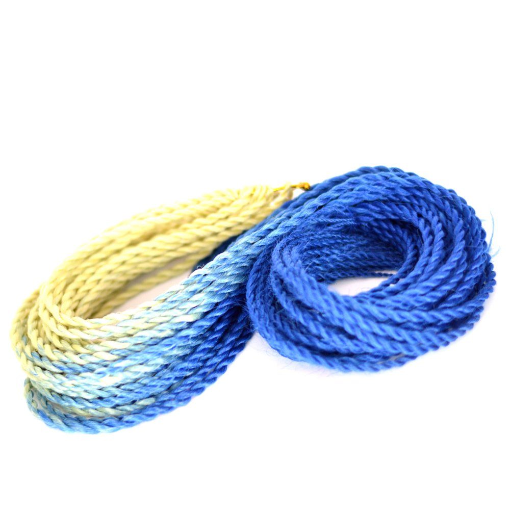 Kunsthaar-Extension 3er Crochet MyBraids 26-SY Ombre Zöpfe Twist YOUR BRAIDS! Hellblond-Blau Braids Senegalese Pack