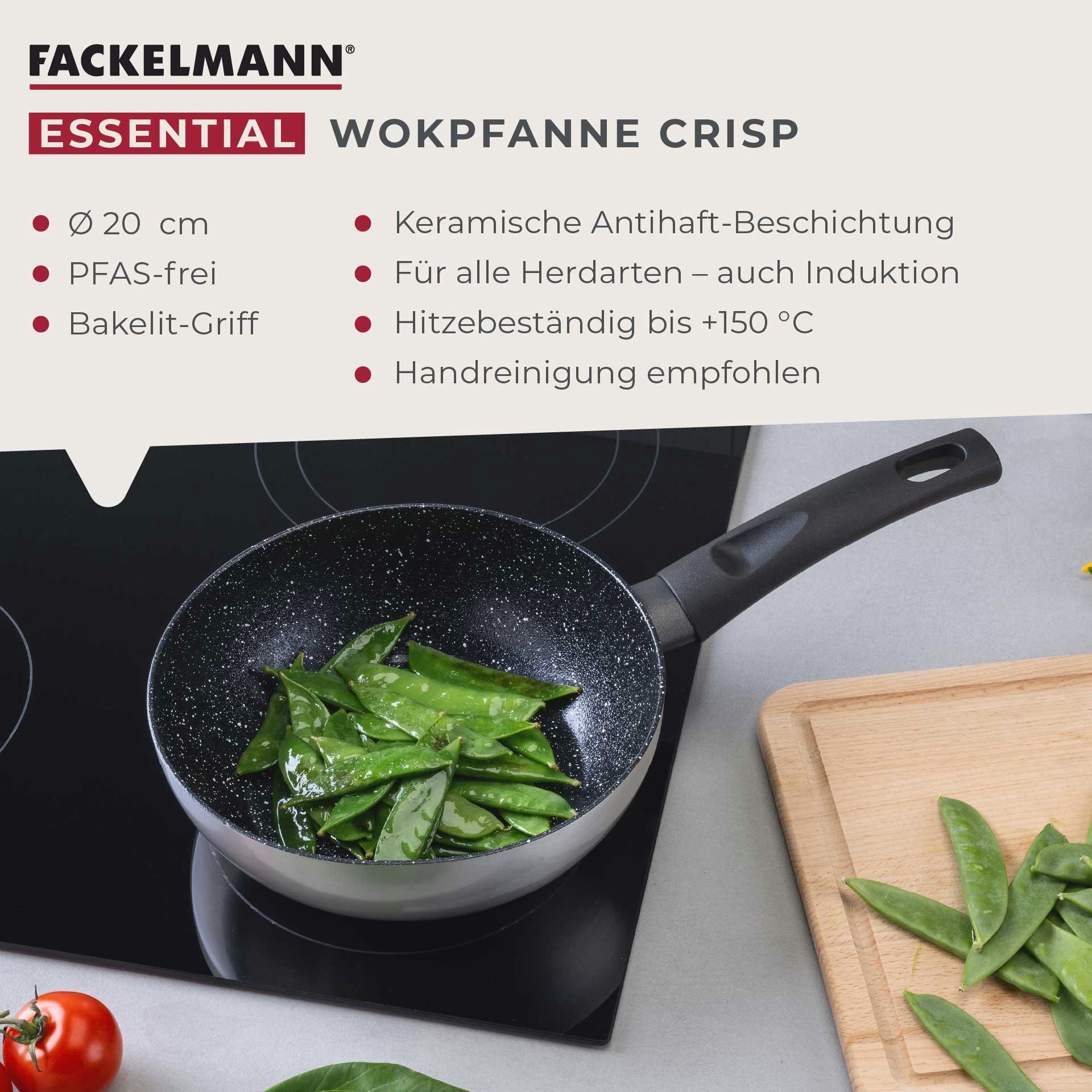 FACKELMANN Wok Pfanne, Bratpfanne, Schmorpfanne, Kochpfanne, Antihaft-Wok