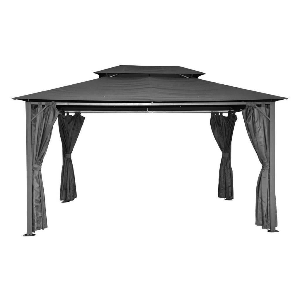 Hecht Pergola HECHT Gartenpavillon 4 x 3 m mit Aluminium-Stahl-Gestell, (HECHT Gartenpavillon 4 x 3 m mit Aluminium-Stahl-Gestell, HECHT Gartenpavillon 4 x 3 m mit Aluminium-Stahl-Gestell)