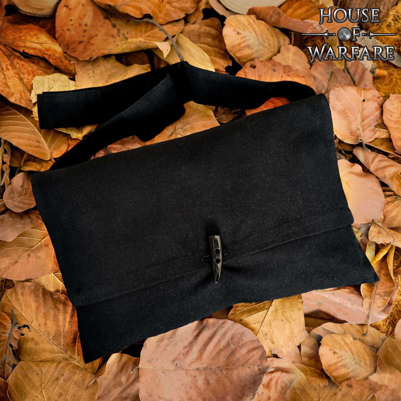 House Of Warfare Ritter-Kostüm Pilgertasche aus Baumwolle mit Hornknopf