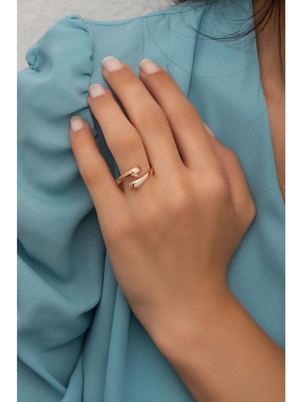 Nisan Silberring, 925 Sterling Silber Ring – Verstellbar, Symbol „Umarmende günstig online kaufen