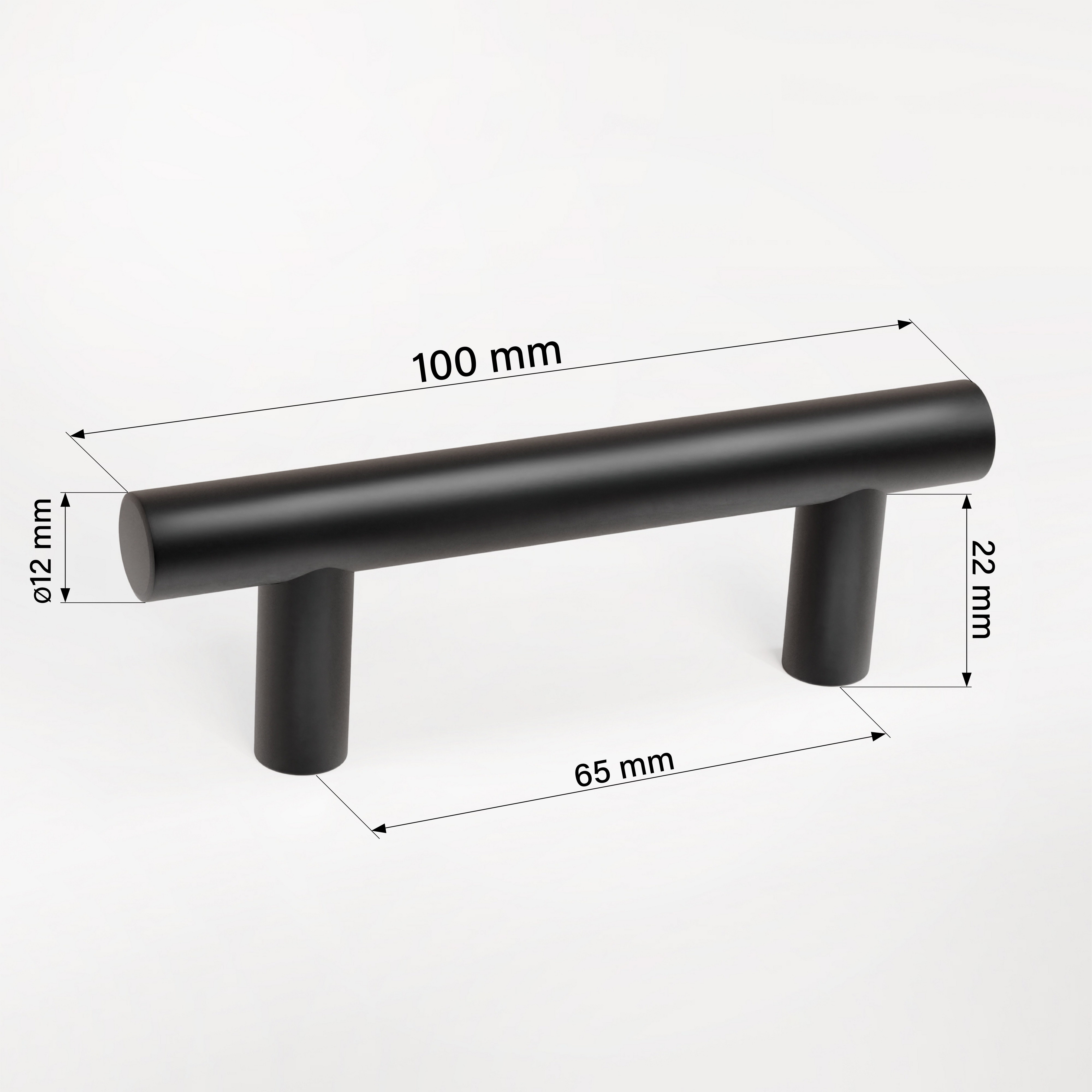 Prima-Online Möbelgriff Möbelgriff Küchengriff Schrankgriff mit Schrauben Schwarz Matt 10-50cm (1-St)