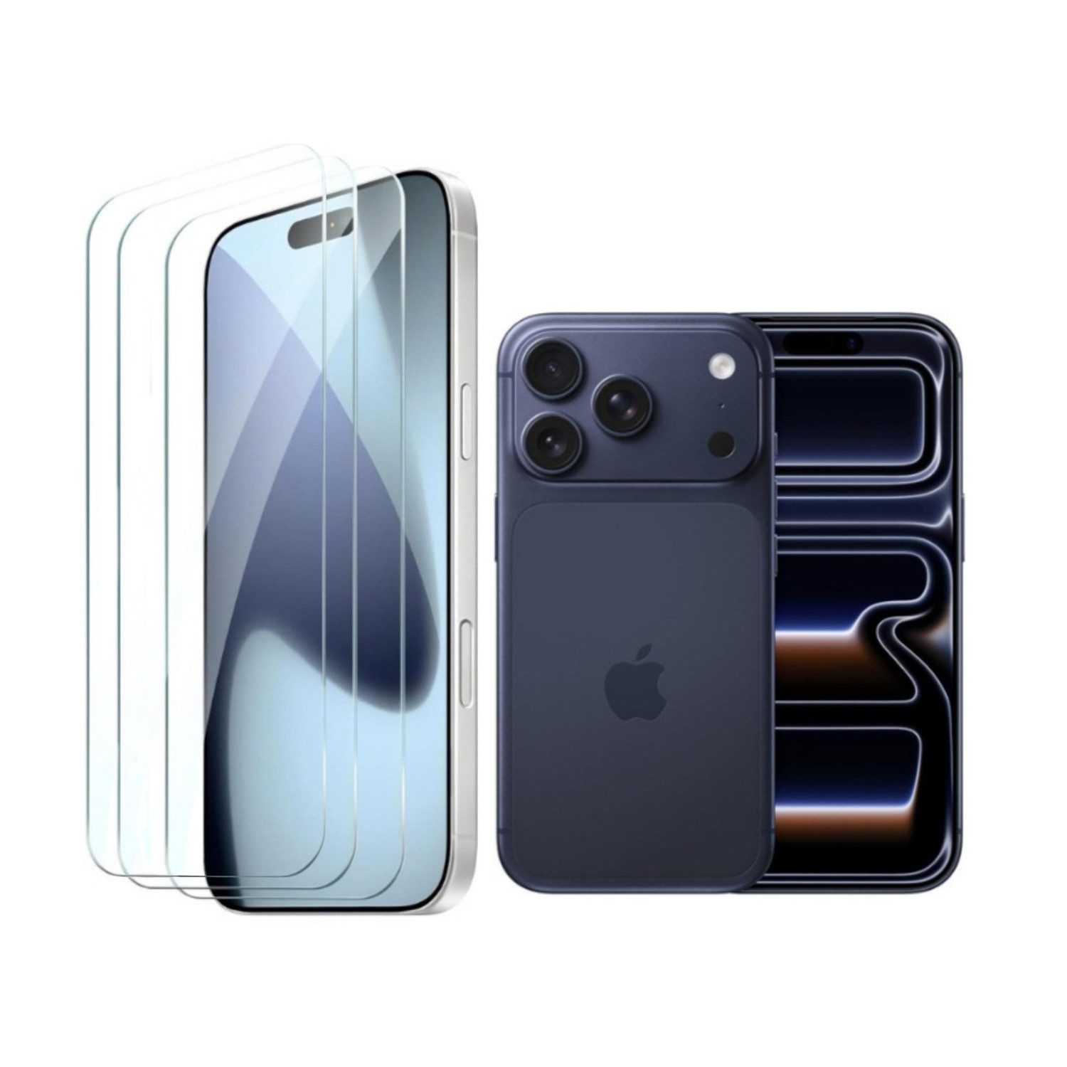 CLM-Tech Displayschutzglas 3X für iPhone 17 Pro 6,3 Zoll, Panzerglas Folie - Anti-Fingerabdruck und kratzfest -, 3 Stück, Gehärtetes 9H Glas