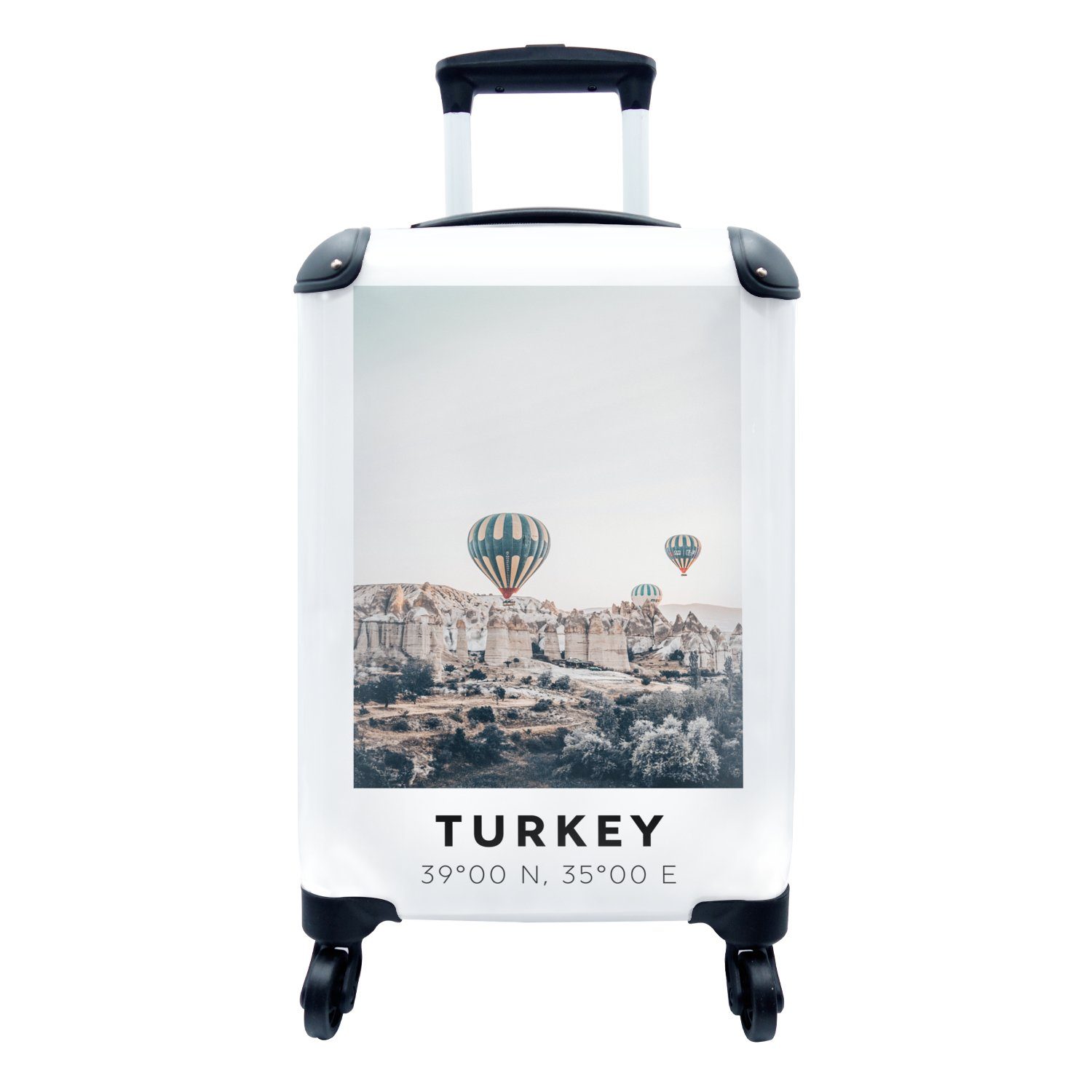 mit Ferien, MuchoWow Reisetasche rollen, Kappadokien, Rollen, Handgepäck Türkei - Trolley, Heißluftballon Handgepäckkoffer - für Reisekoffer 4