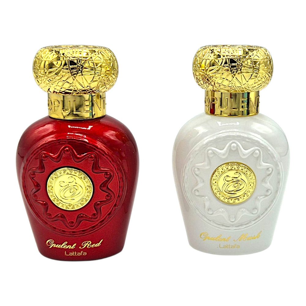 Lattafa Duft-Set Opulent Collection Opulent Dubai EDP + Parfümzerstäuber (leer) Set