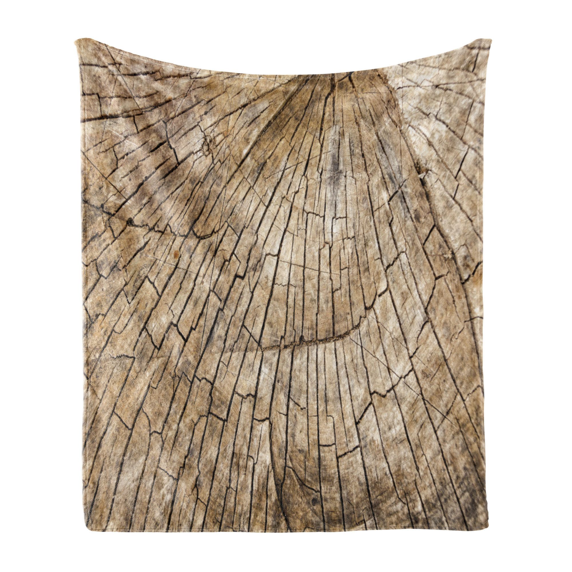 Wohndecke Gemütlicher Plüsch für den Innen- und Außenbereich, Abakuhaus, Bauholz Holz Natur Wald