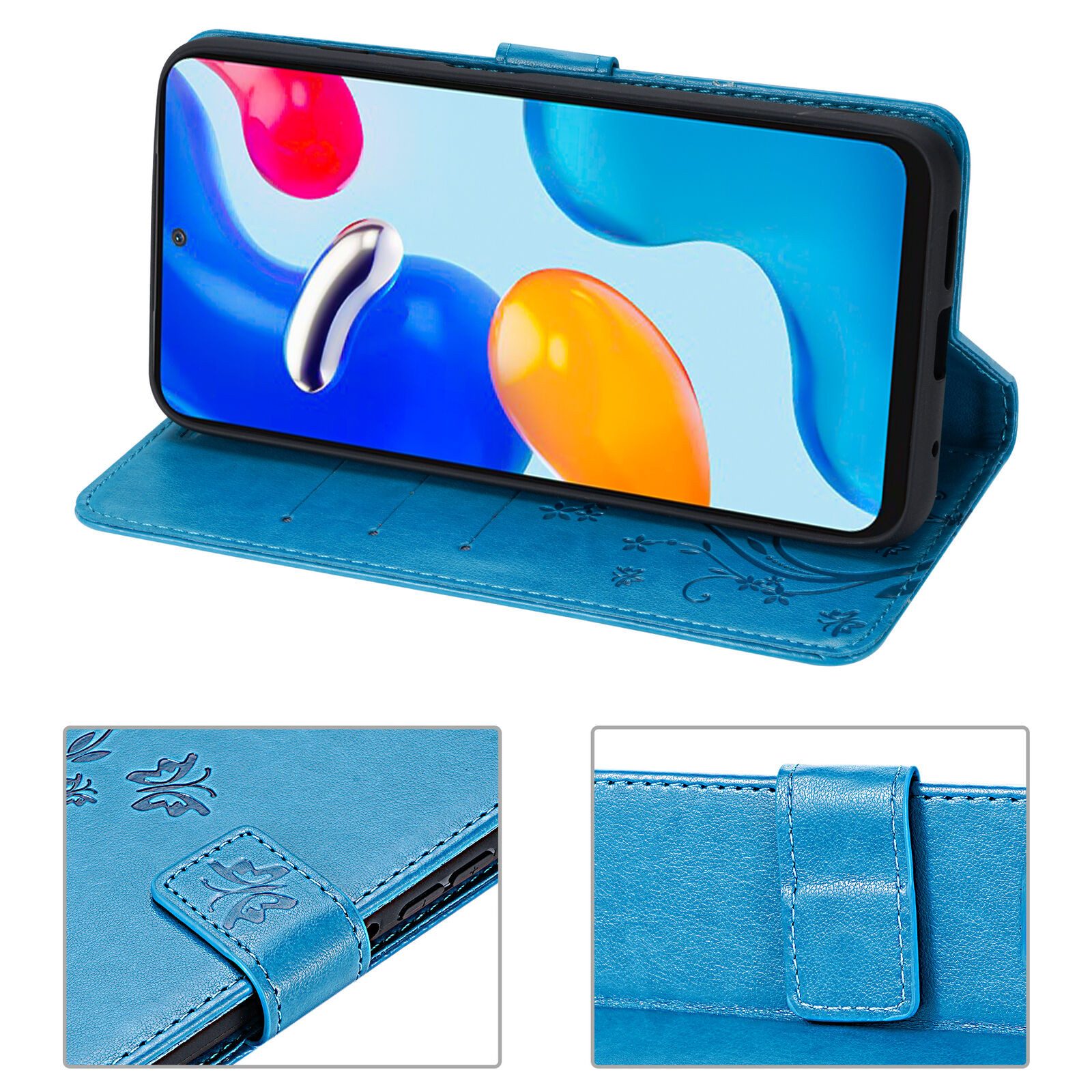 betterfon Handyhülle Handytasche für Xiaomi Redmi Note 11 / 11S 4G Schutzhülle Klapphülle, Bookstyle-Hülle: Magnetverschluss 3 Kartenfächer & Standfunktion – Bild 5 von 5
