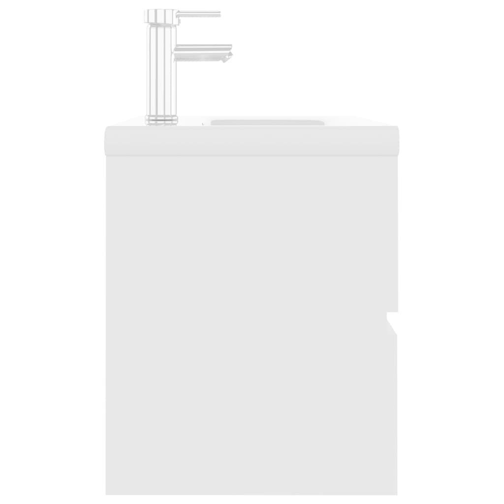vidaXL Badezimmerspiegelschrank Waschbeckenunterschrank mit (1-St) Weiß Einbaubecken Holzwerkstoff
