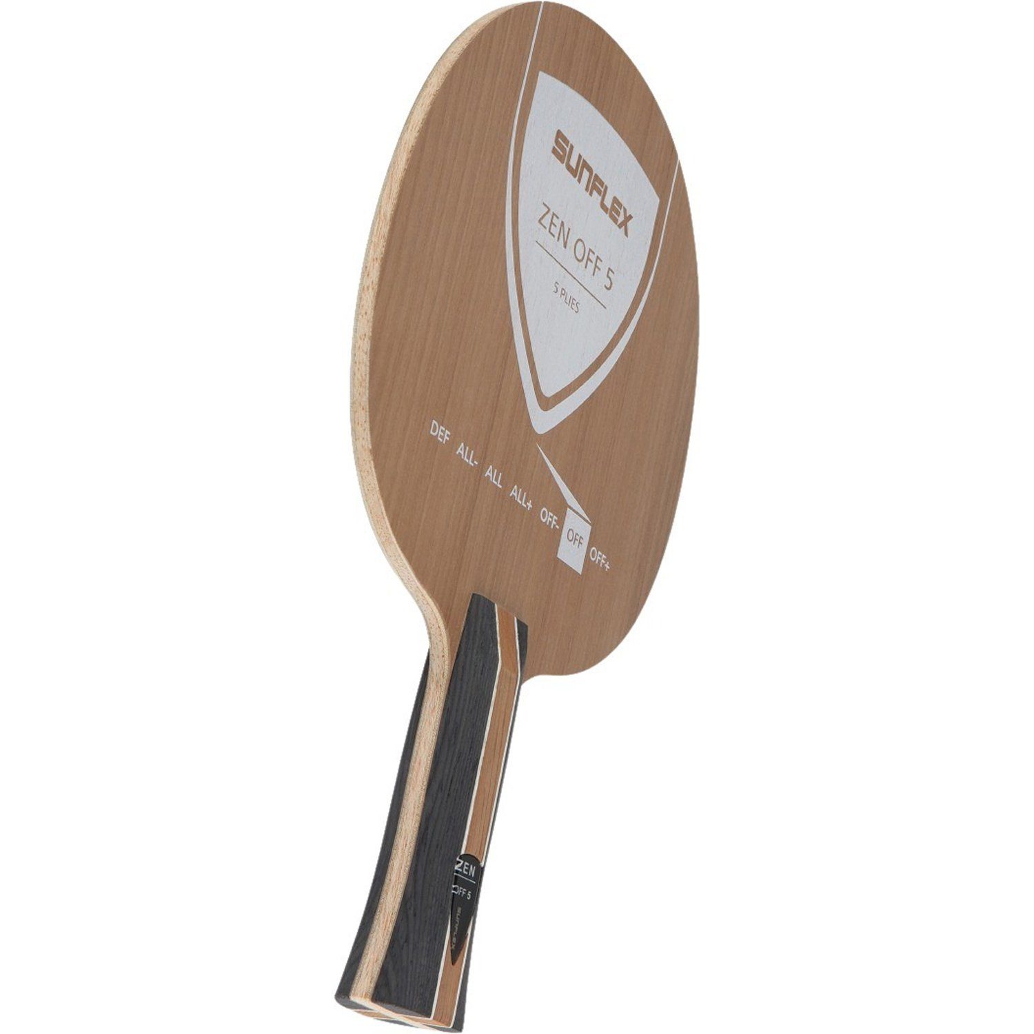 Sunflex Tischtennisschläger Zen Off 5 Tischtennis-Holz konkaver Griff