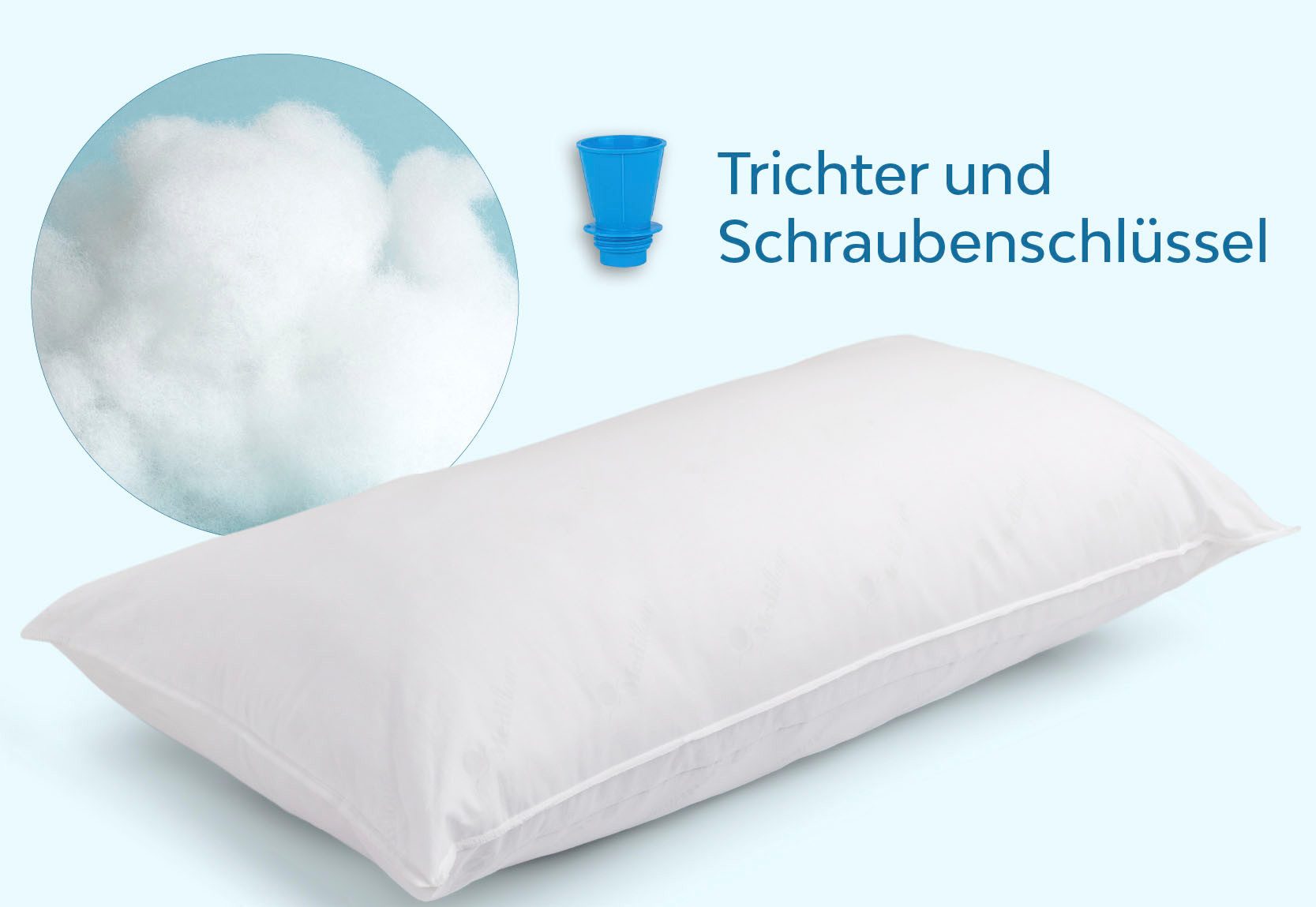 Mediflow Wasserkissen Kopfkissen Mediflow, individuell anpassbare Füllmenge, Kissen, Packung, 1-tlg., Kissen in 40x80 cm, Wasserkern mit Stützwirkung, Made in Germany