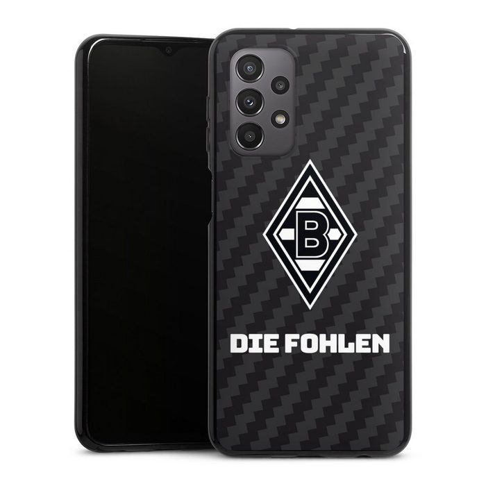 DeinDesign Handyhülle Borussia Mönchengladbach Carbon Gladbach Die Fohlen Carbon Samsung Galaxy A23 5G Silikon Hülle Bumper Case Handy Schutzhülle