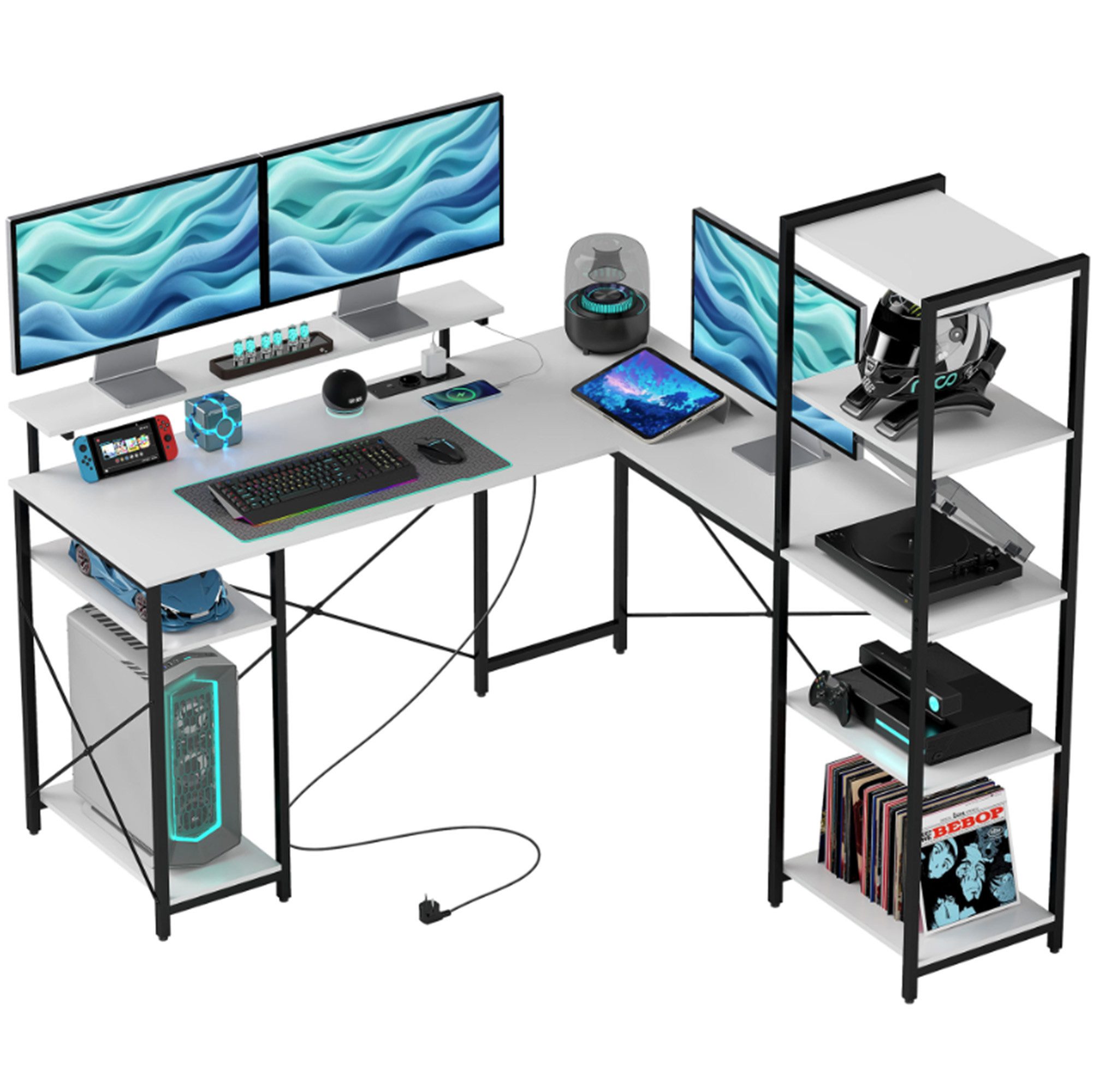 Gamingtisch Gaming Schreibtisch, Eckschreibtisch, L-Form Tisch, Computertisch