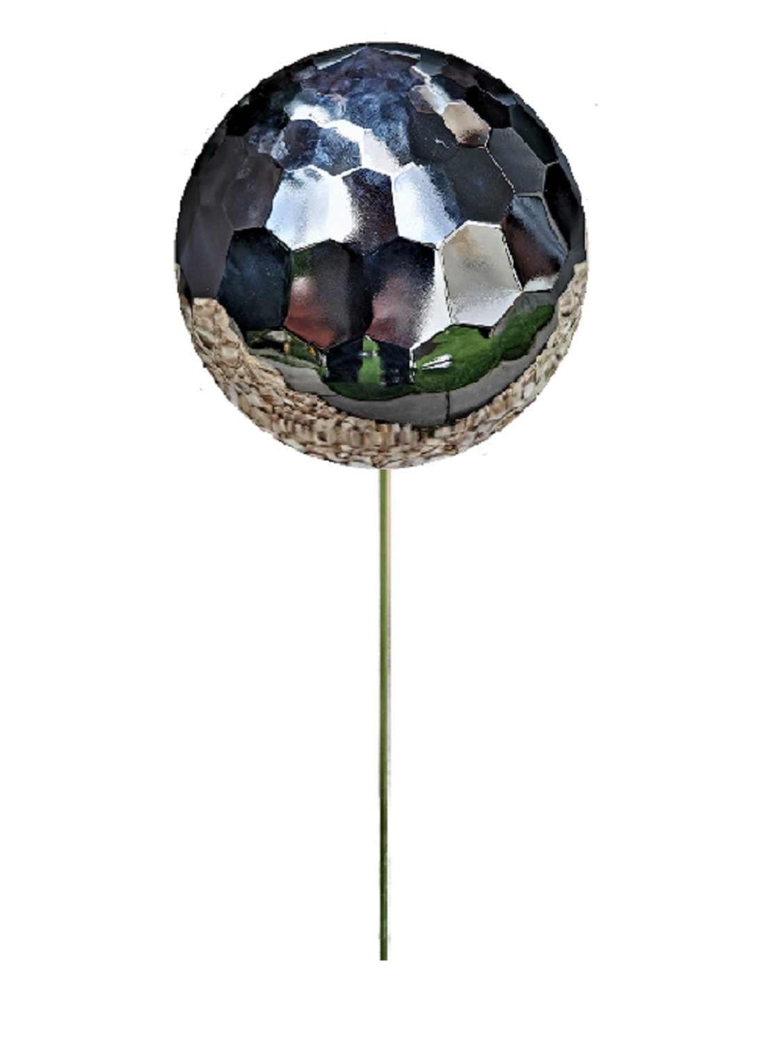 Jürgen Bocker - Gartenambiente Gartenstecker Rosenkugel Diamond Edelstahl poliert Stab 80 cm Beetstecker